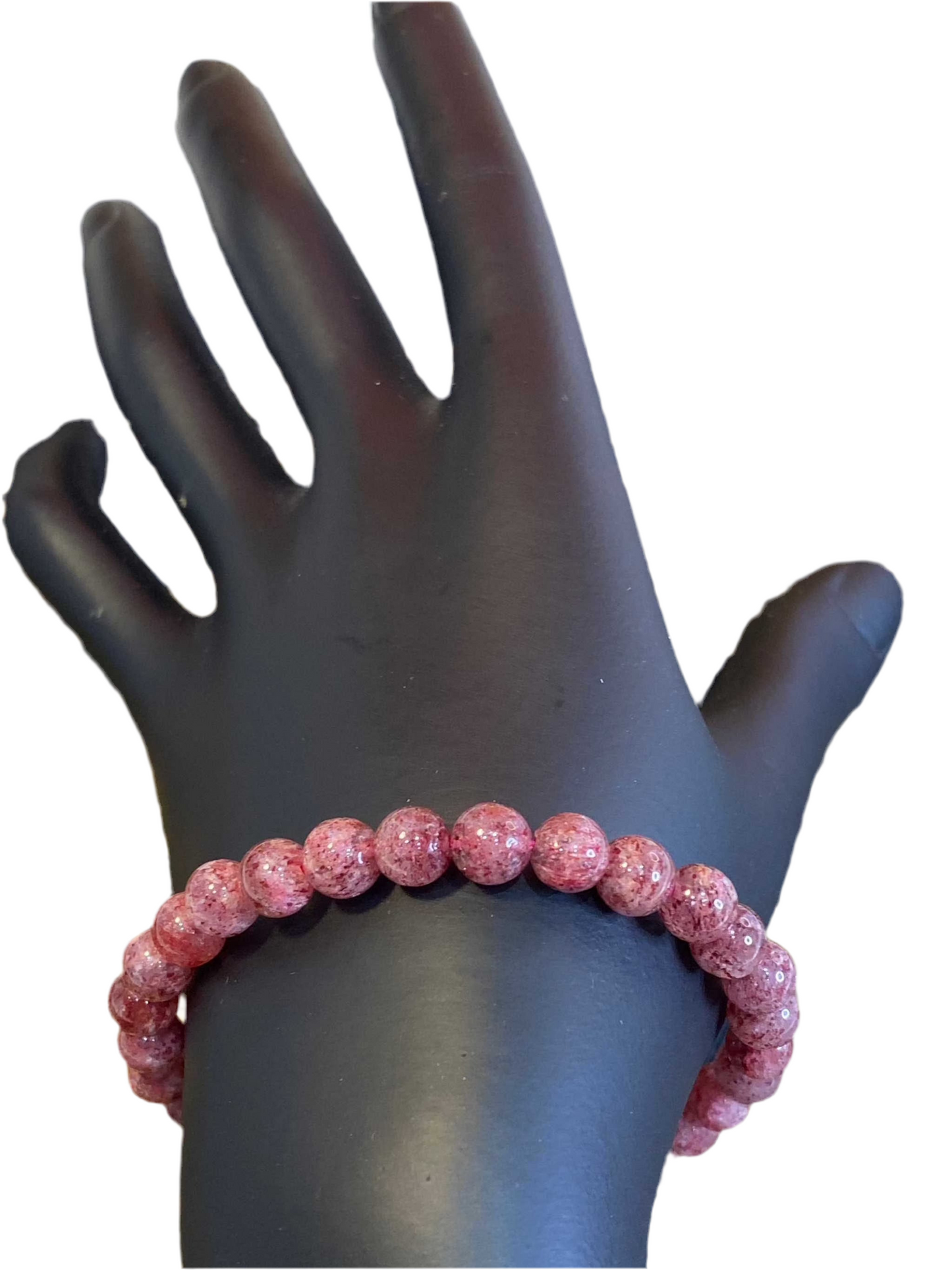 Strawberry Quartz Beaded String Bracelet