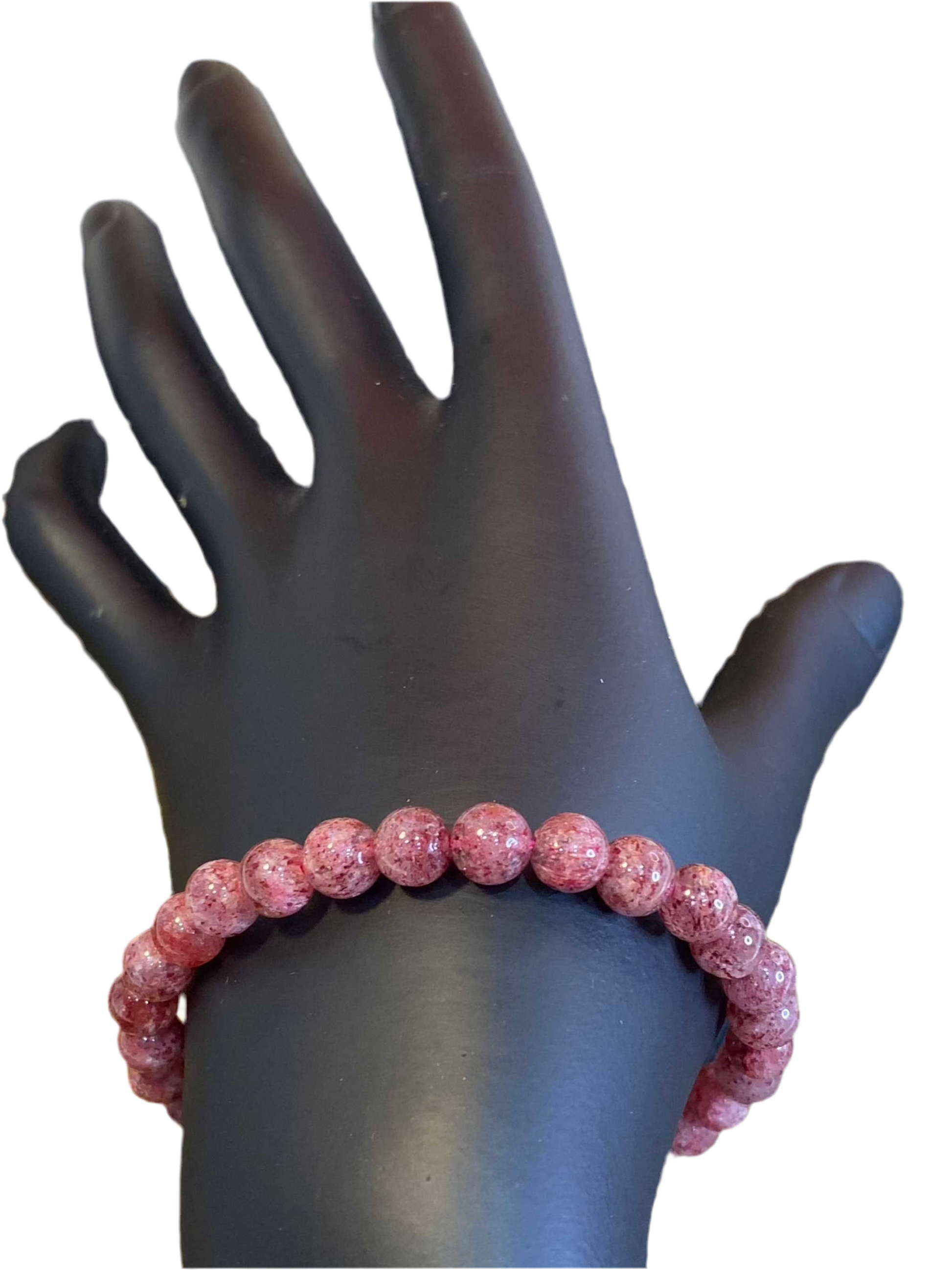 Strawberry Quartz Beaded String Bracelet
