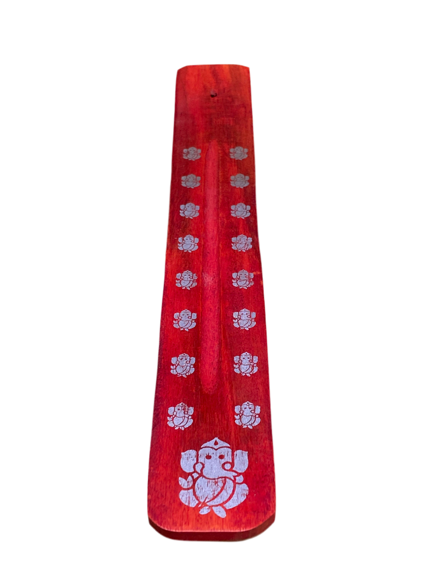 Wooden Incense Stick Holder Ganesha Red