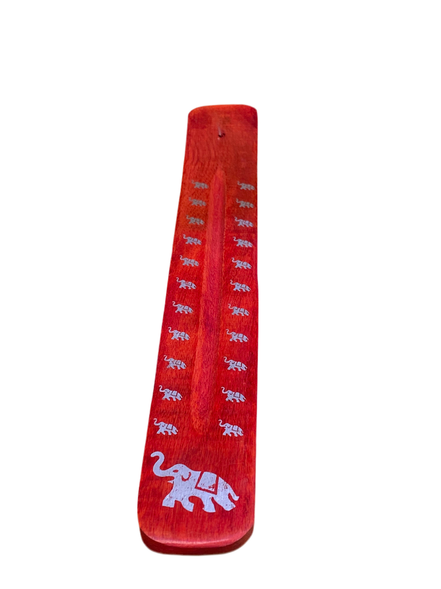 Wooden Incense Stick Holder Elephant Red