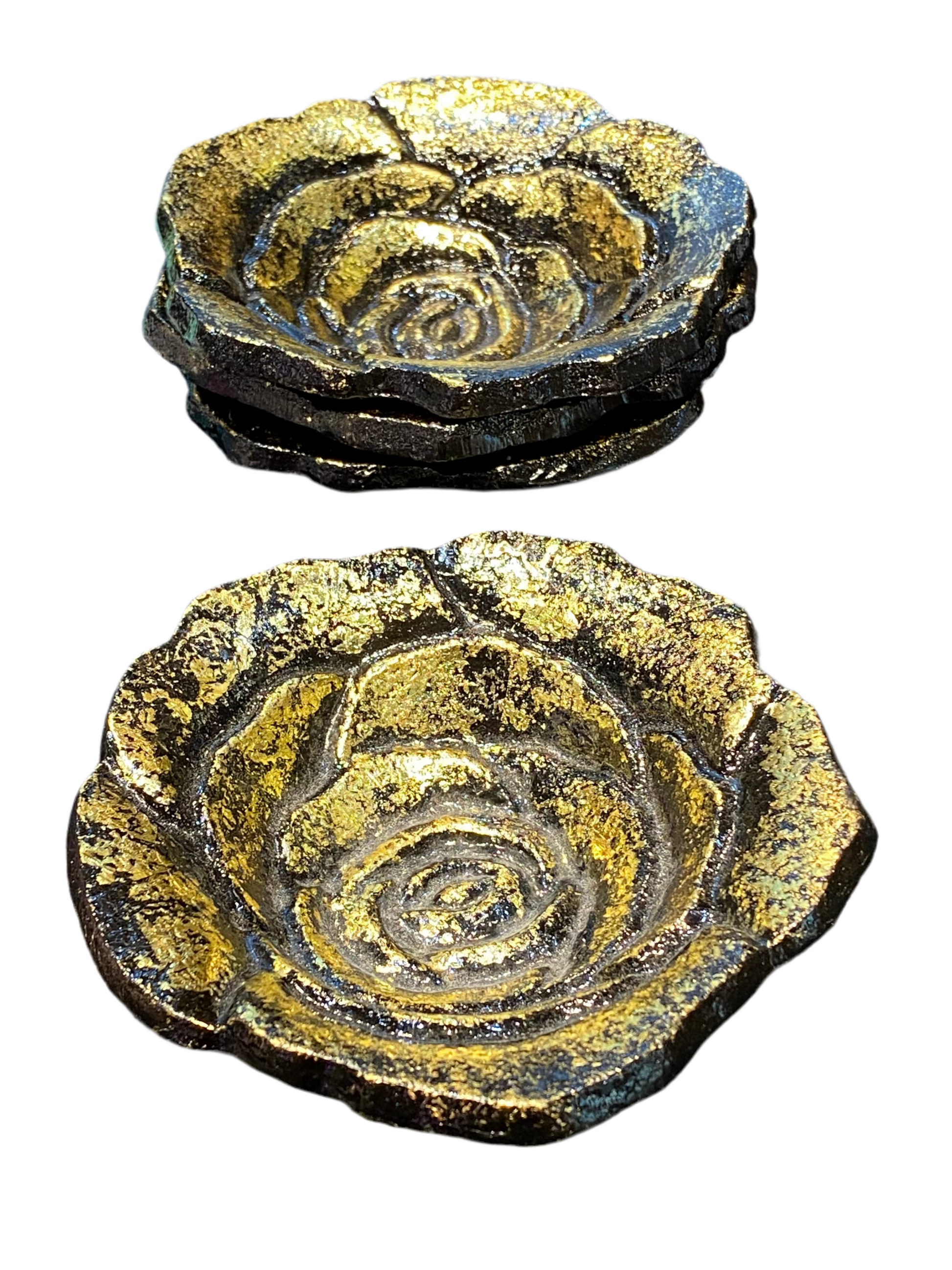 Cast Iron Rose Petal Smudge Tray