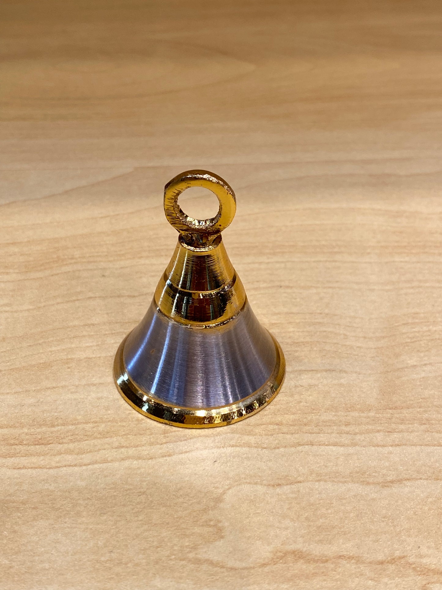 Brass Two Tone Gold and Silver Color Small Bell
