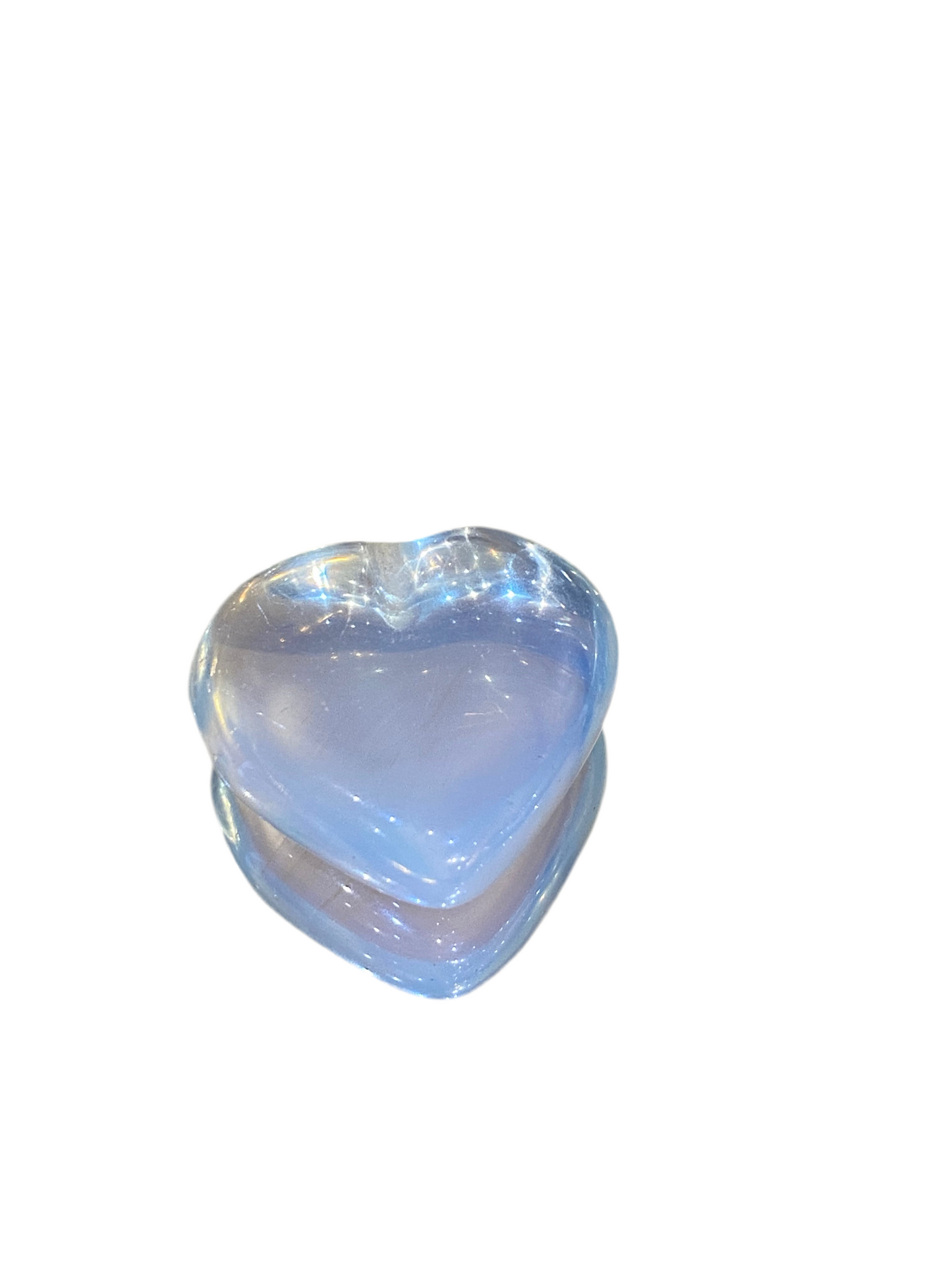 Opalite Heart Tumbled Hand Carved Polished Pocket Size