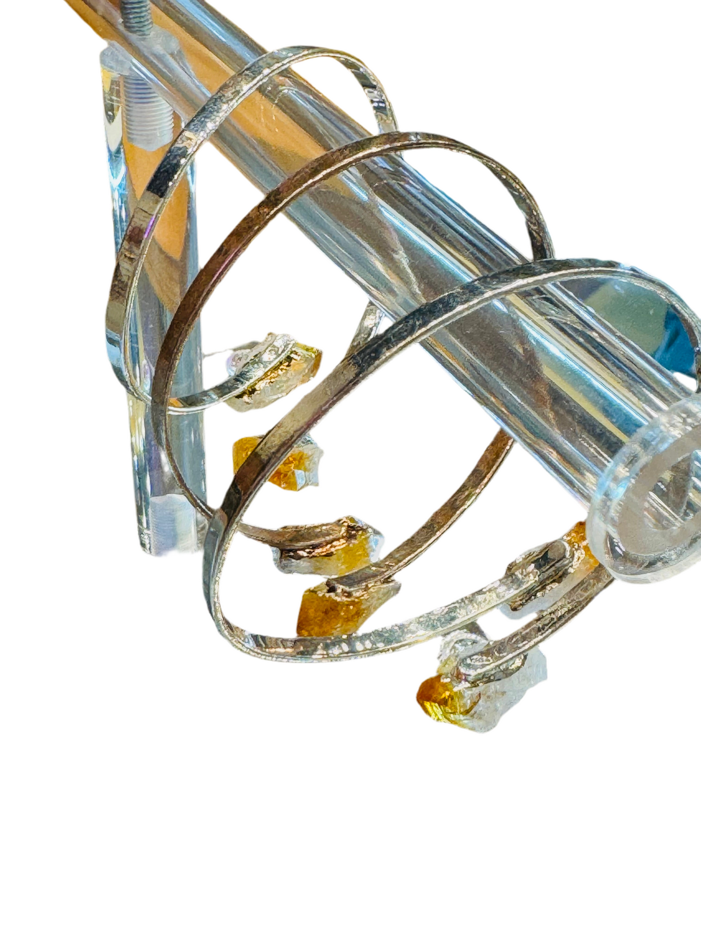 Silver Plated-Natural Citrine points Cuff bracelet