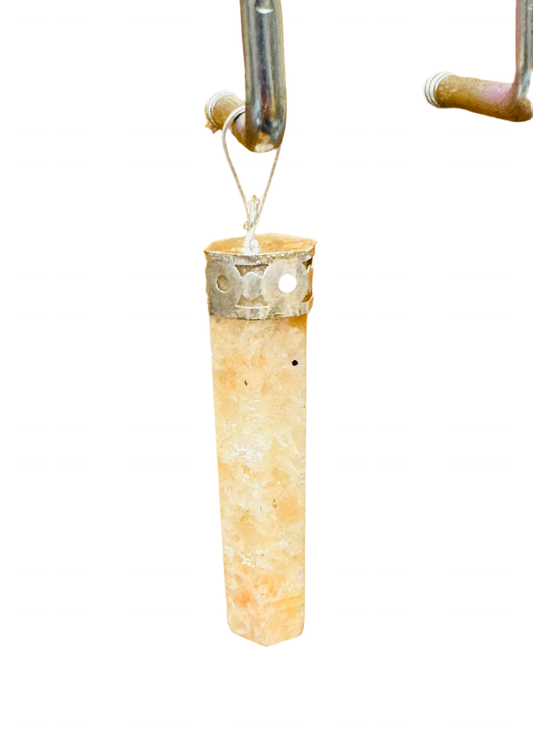 Sunstone Point Gemstone Pendant Sterling Silver Bezel