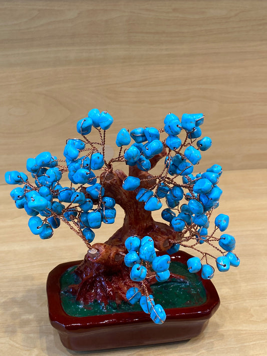 Bonsai Turquoise Tree In Red Tub