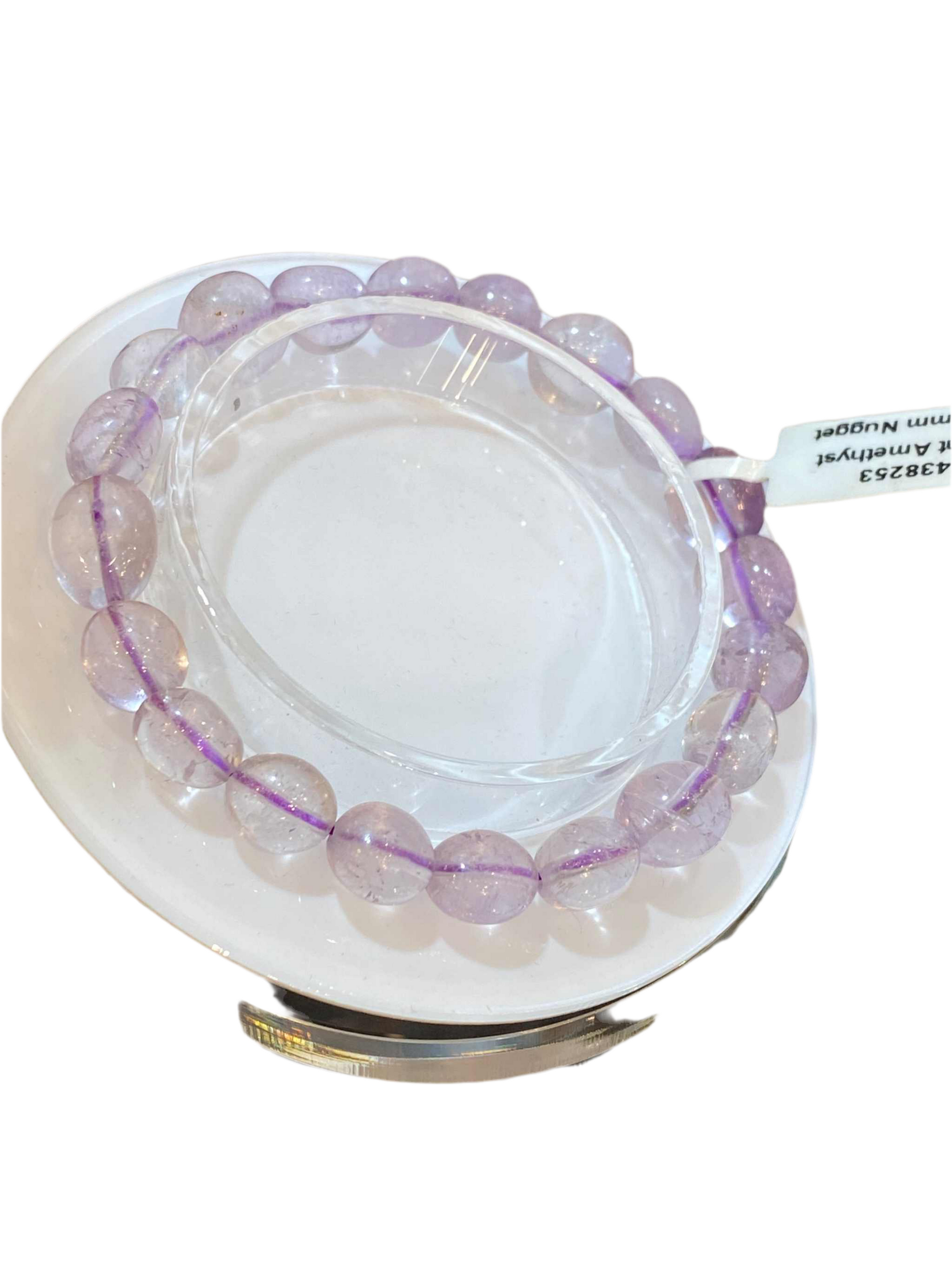 Amethyst Light Nugget Bracelet with free-form beads on a stretch band.
