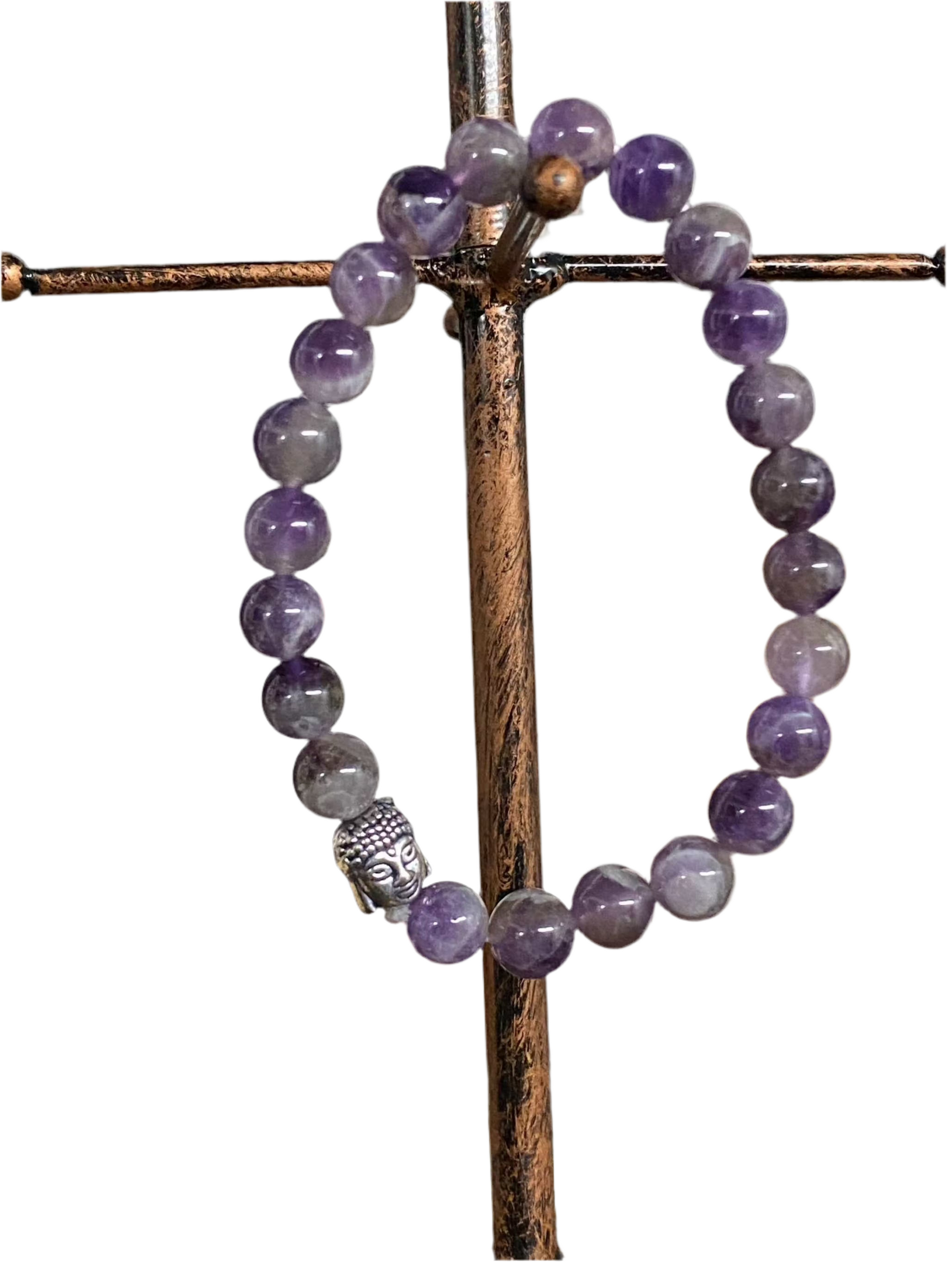 Amethyst Gemstone Bracelet With Buddha Charm