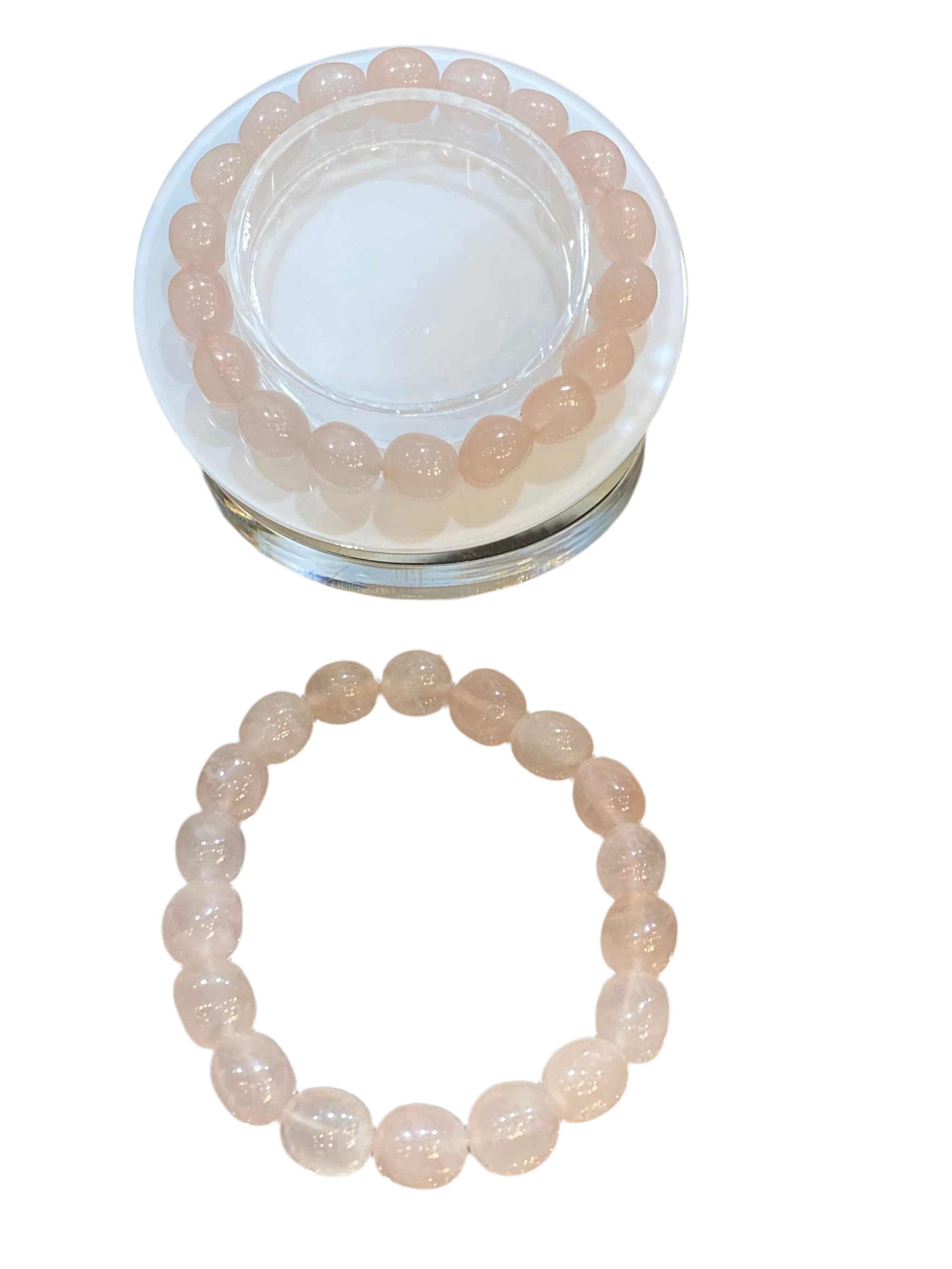 Rose Quartz Nugget Beaded Gemstone Bracelet