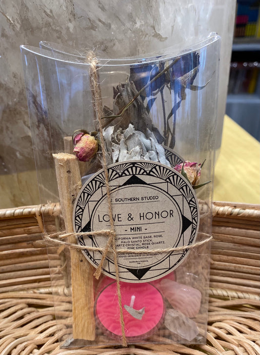 Mini Love & Honor Ritual Kit with Crystals and Candle