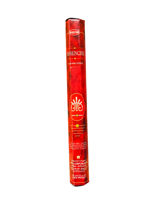 HEM Frankincense Incense Sticks packaging for meditation and spiritual connection.