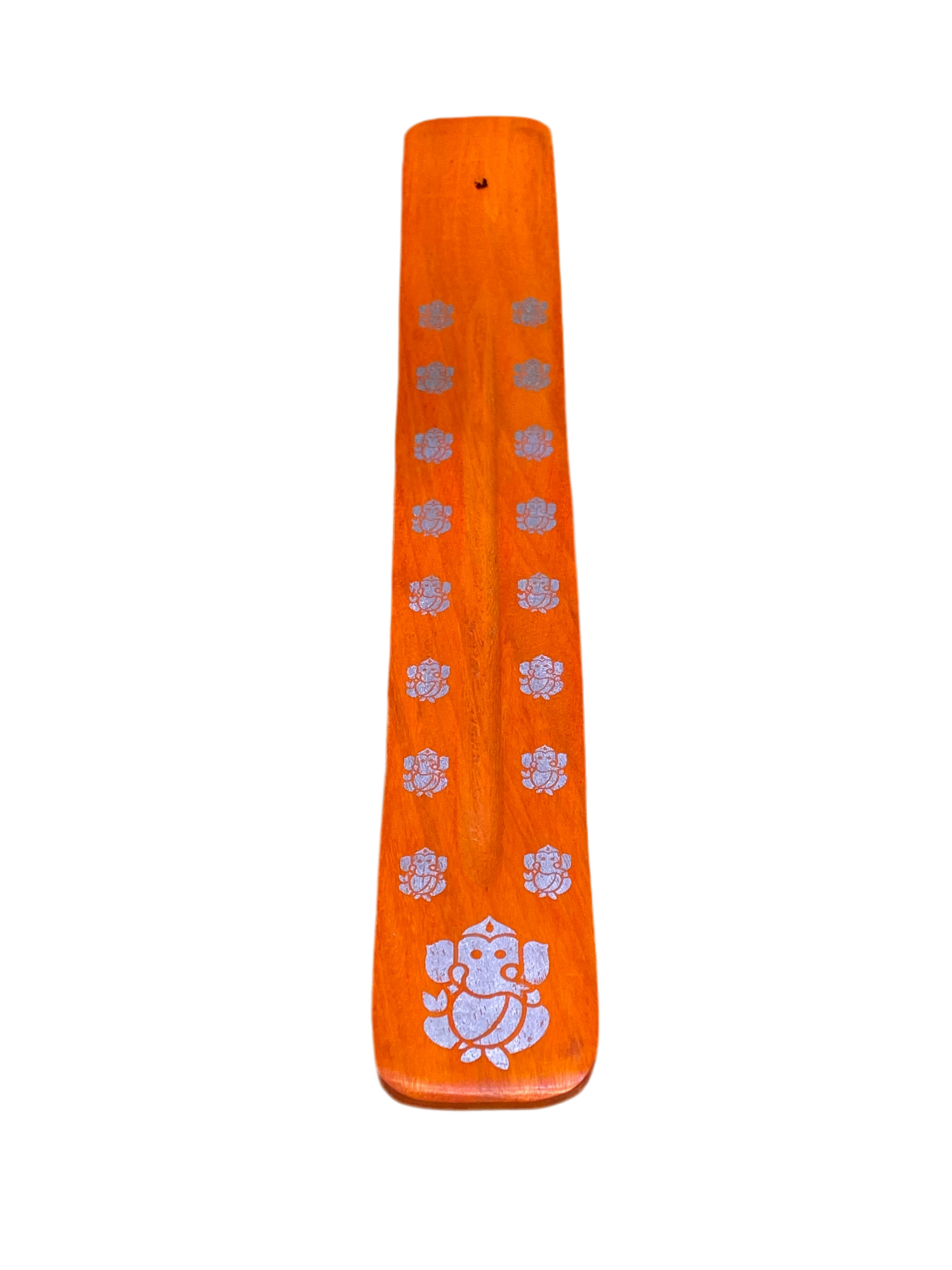 Wooden Incense Stick Holder Ganesha Orange