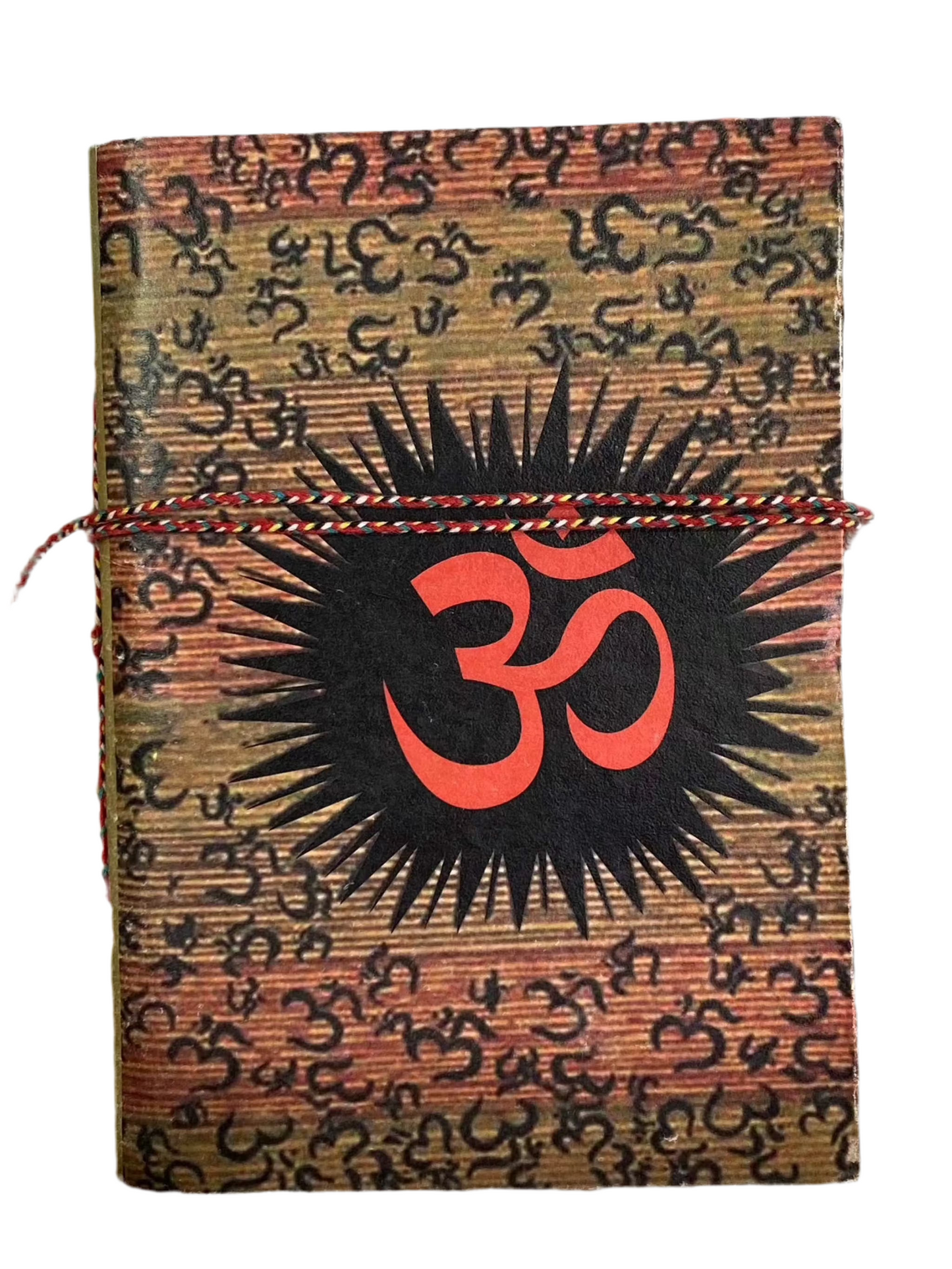 Om Journal Board Cover with symbolic design, handmade paper, 96 pages, size 7x5 inches.