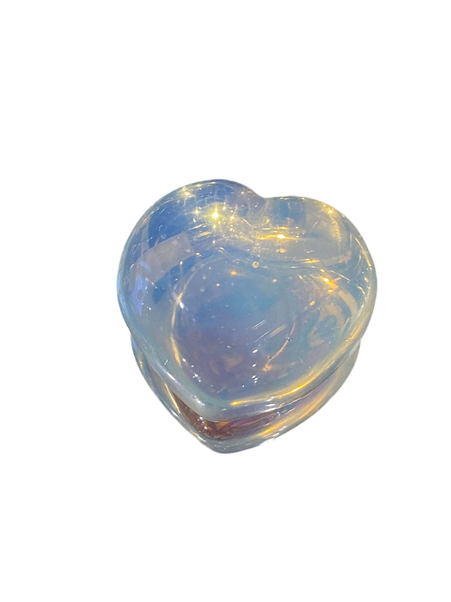 Opalite Heart Tumbled Hand Carved Polished Pocket Size