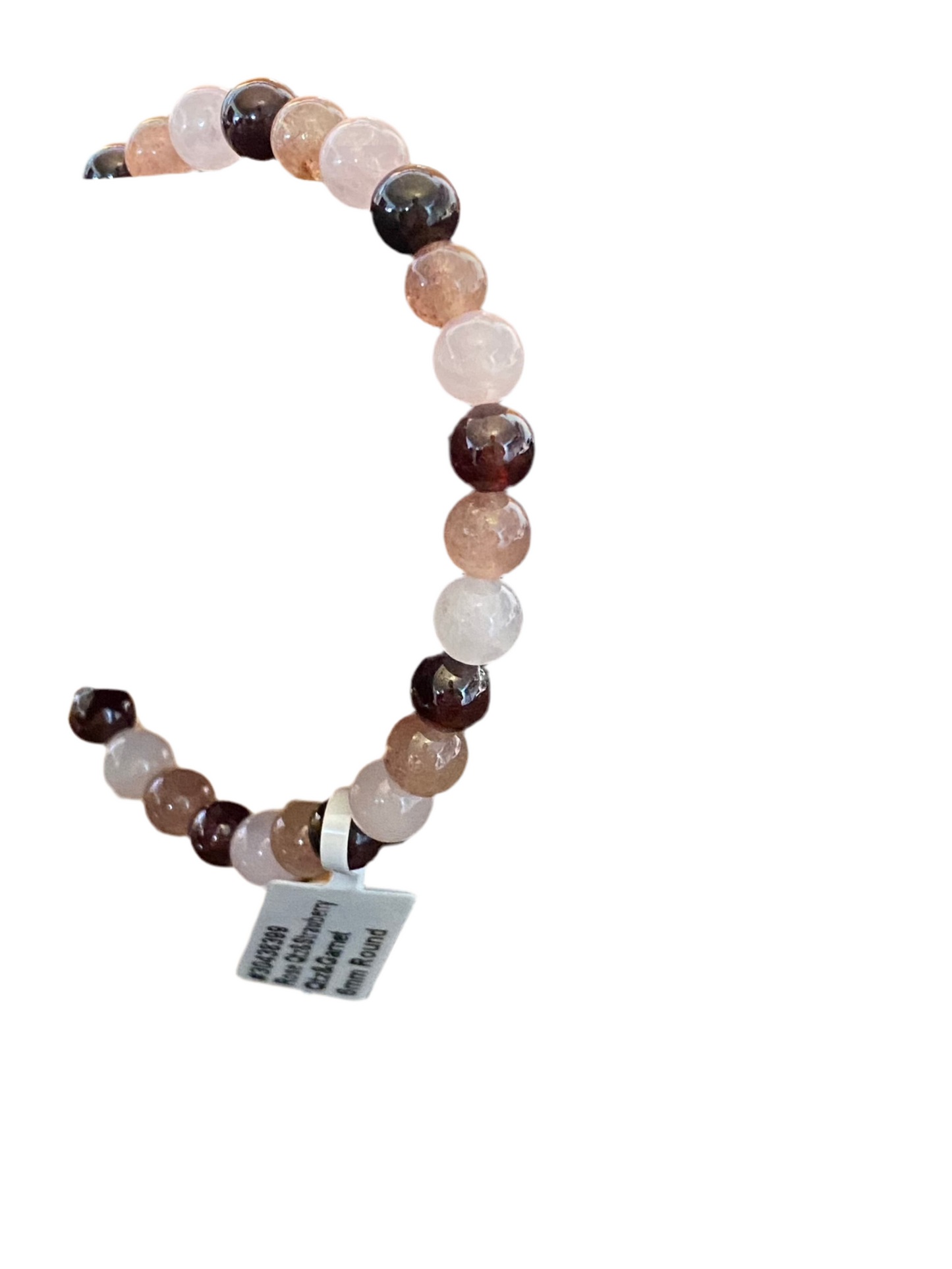Rose Quartz Strawberry Quartz And Garnet Beaded Bracelet