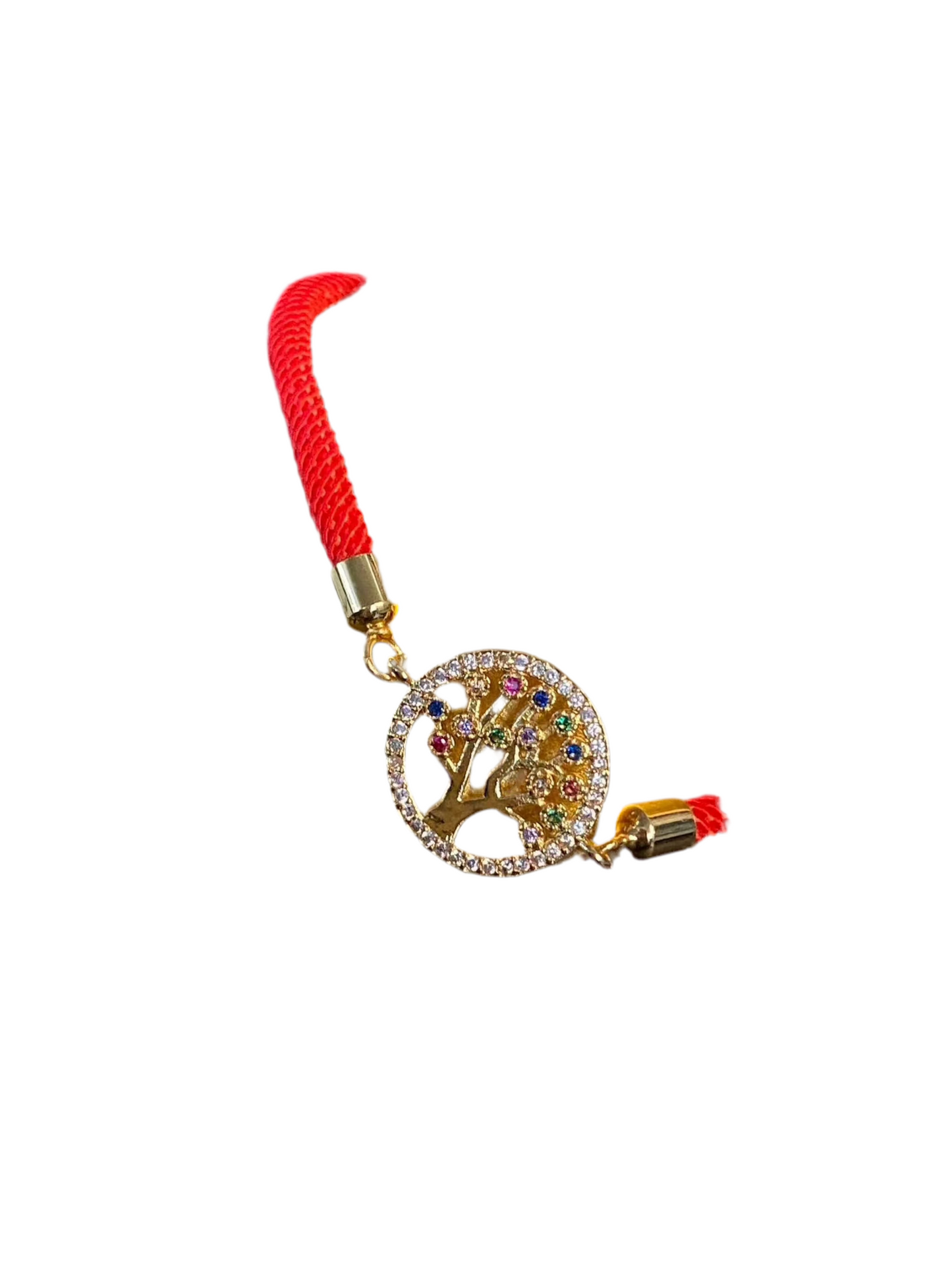 Red Rope Colorful Tree of Life Bling Bracelet