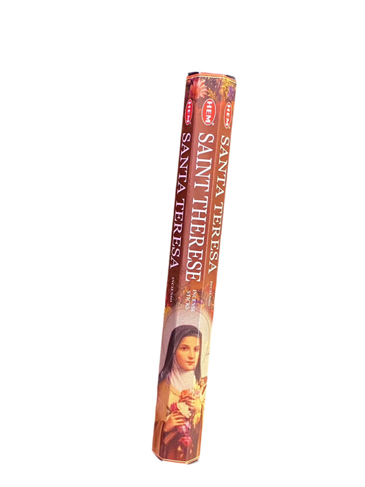 HEM Saint Therese Incense Sticks pack featuring St. Therese image on the packaging.