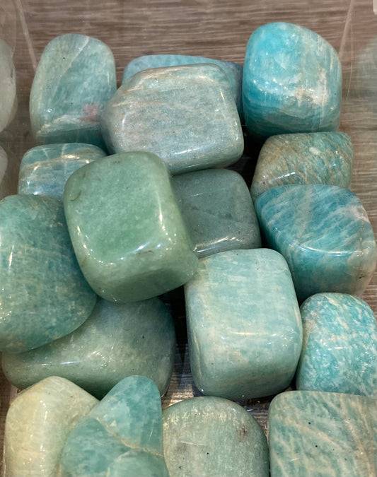 Amazonite Cube Polished Tumbled Stone 1pc