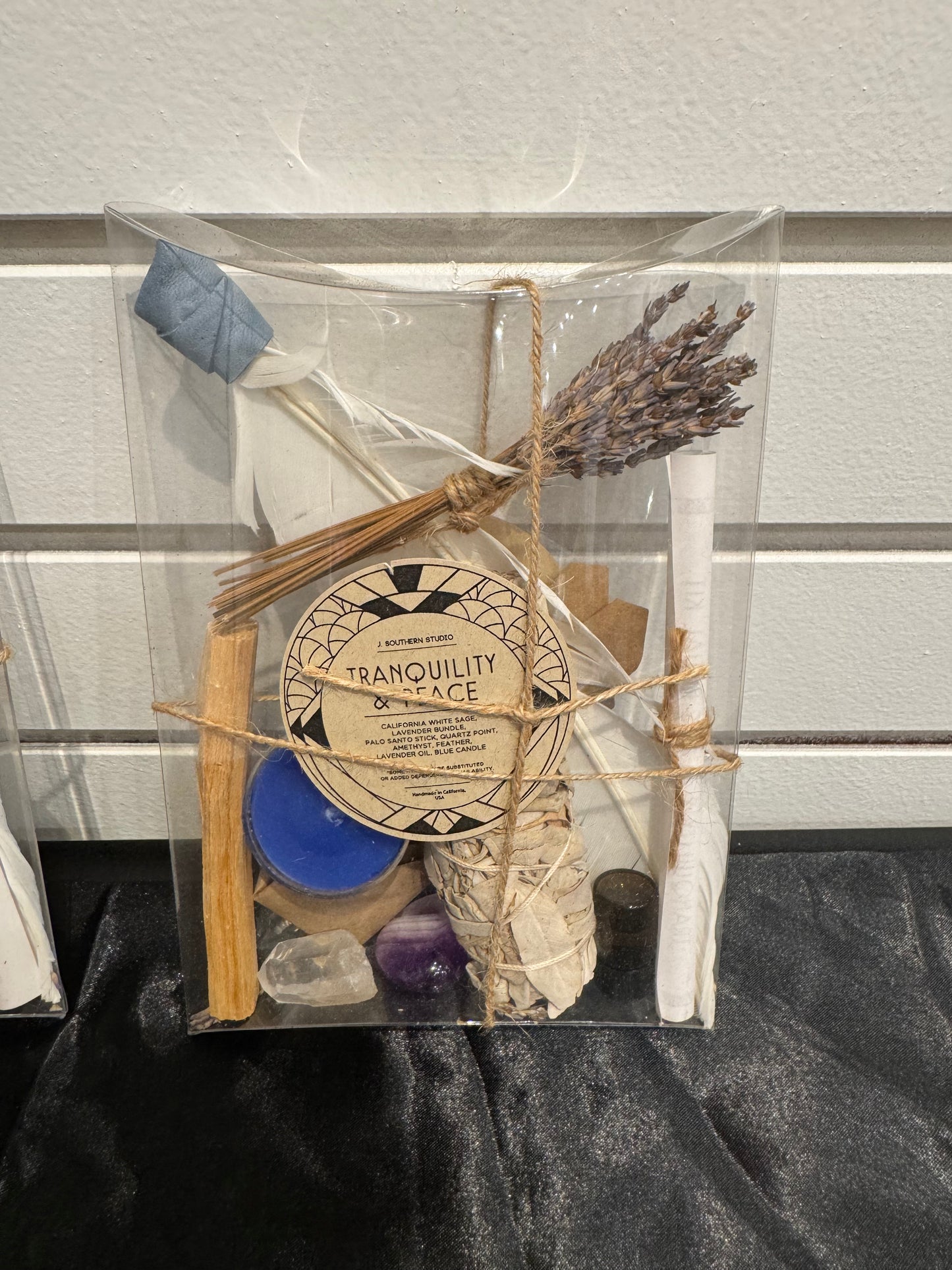 Tranquility & Peace Ritual Kit Gift Set with Crystals, Essential Oil, and Candle