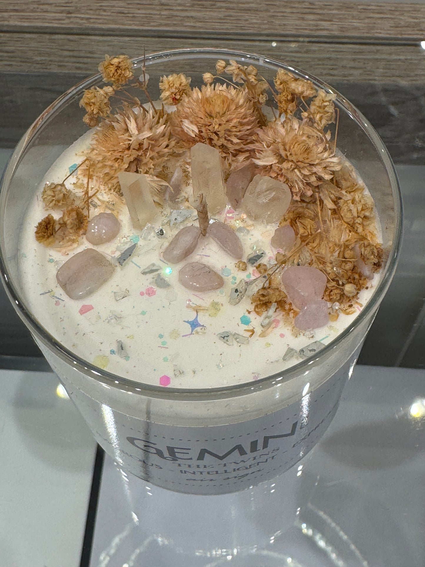Gemini Zodiac Soy Wax Crystal Candle