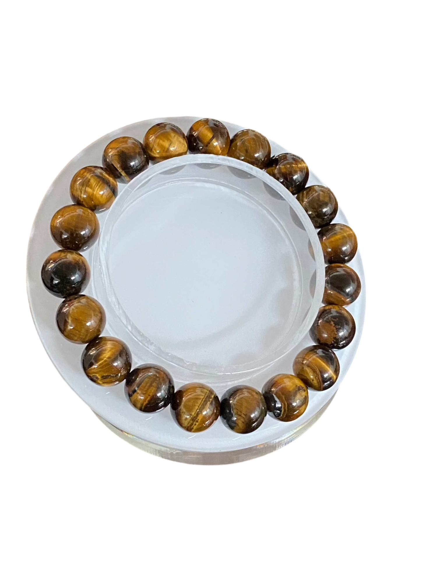 Natural Tigers Eye Gemstone Round Beaded Bracelet