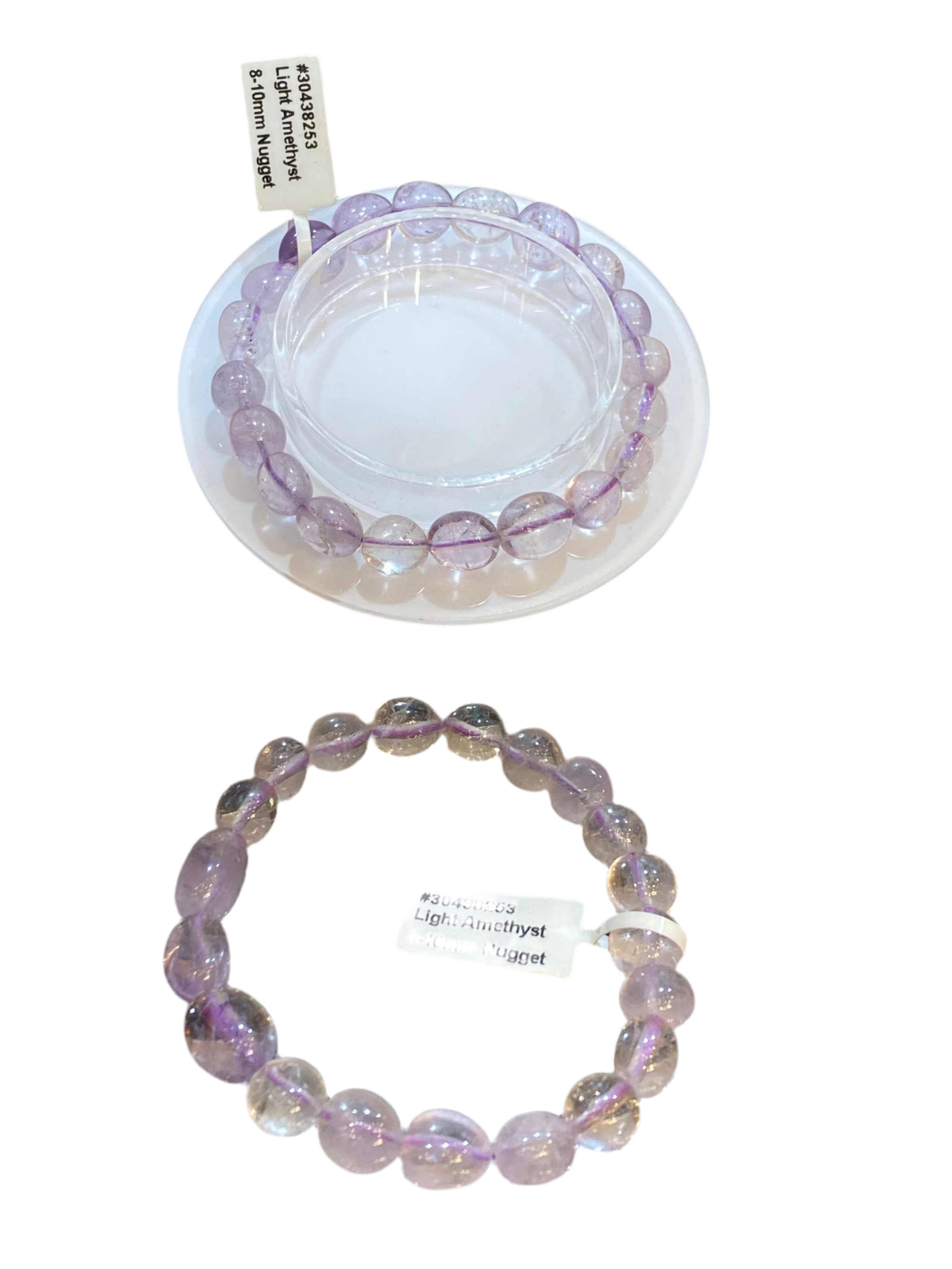 Amethyst Light Nugget Bracelet free-form bead stretch