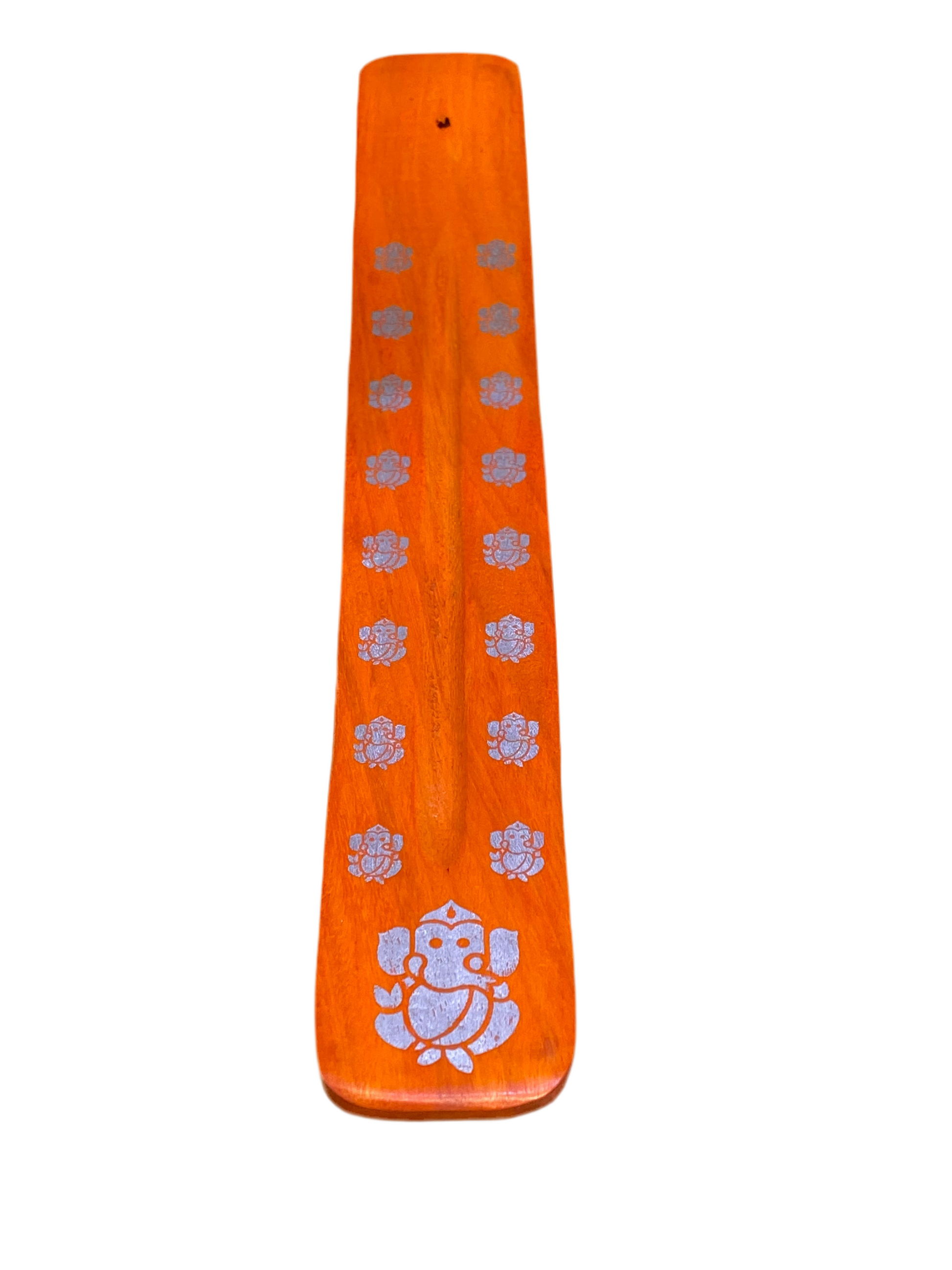 Wooden Incense Stick Holder Ganesha Orange