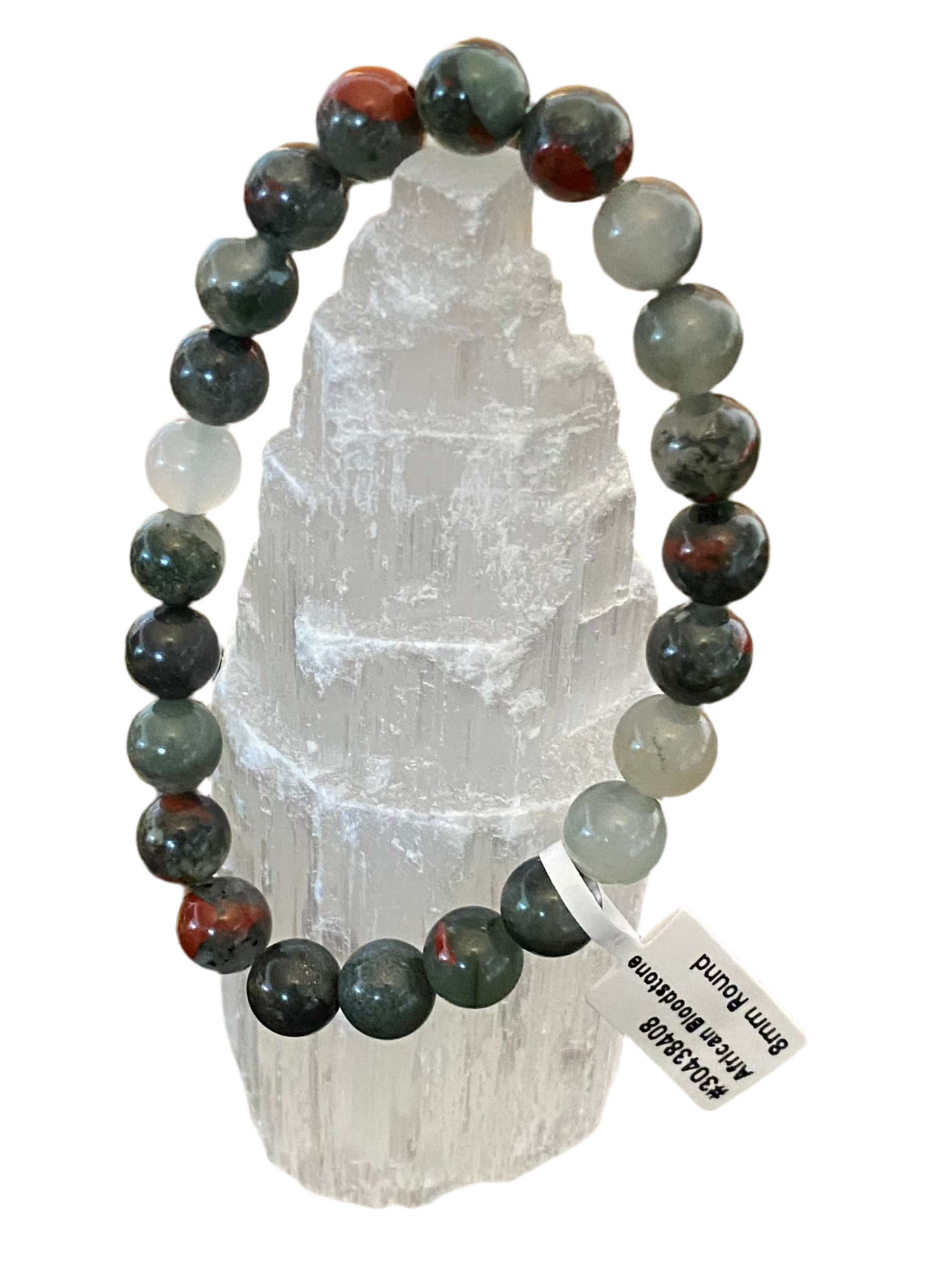 African Bloodstone Beaded String Bracelet