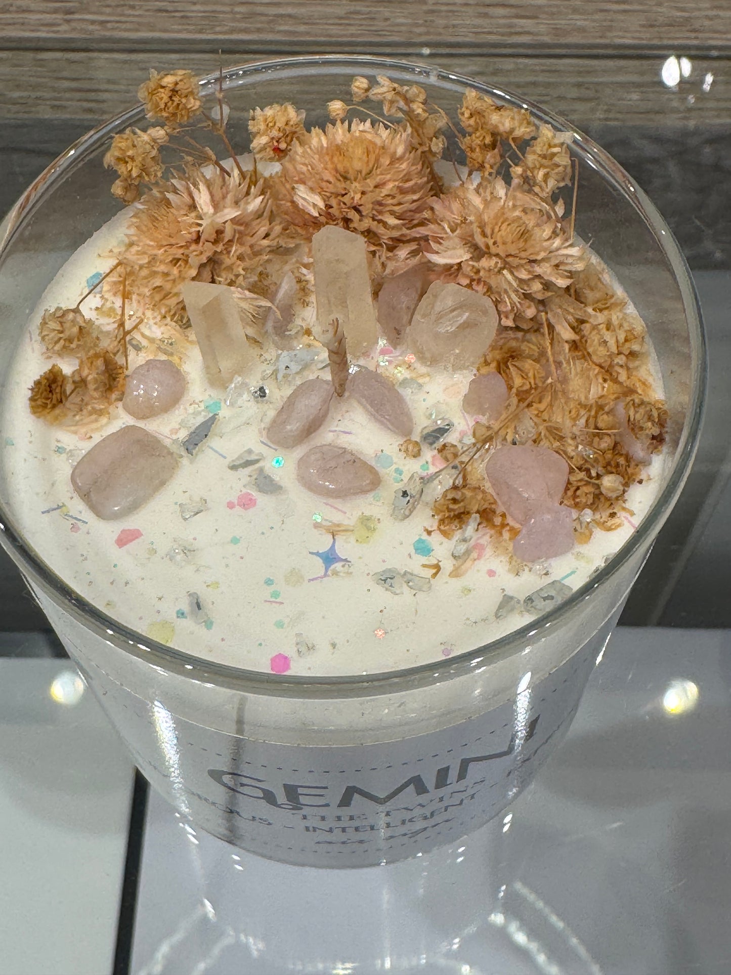 Gemini Zodiac Soy Wax Crystal Candle