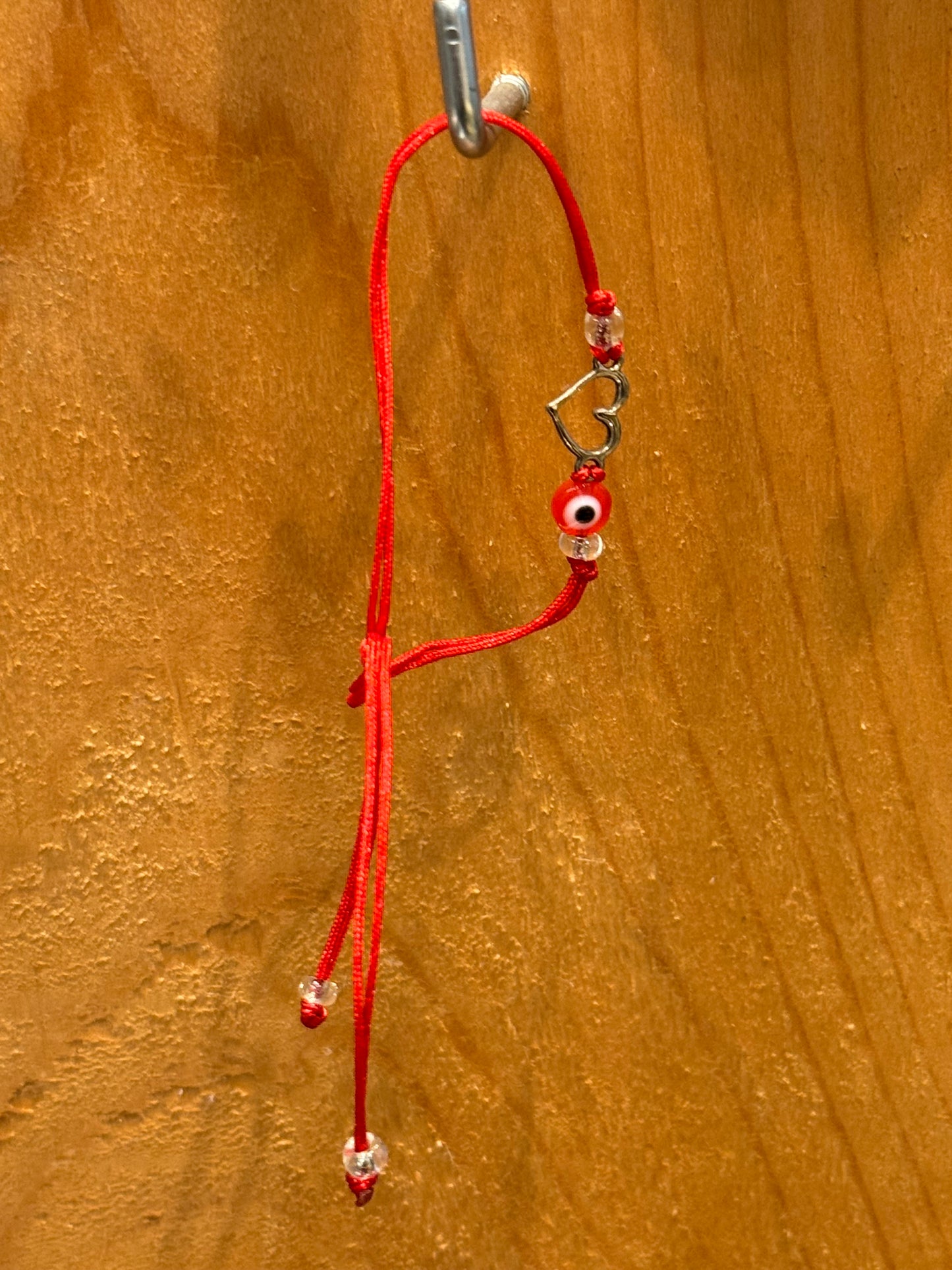 Red String Bracelet With Heart & Red Eye