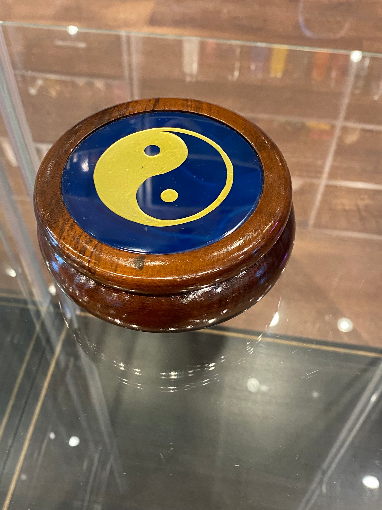 Engraved Yin-Yang Round Jewelry Storage Box