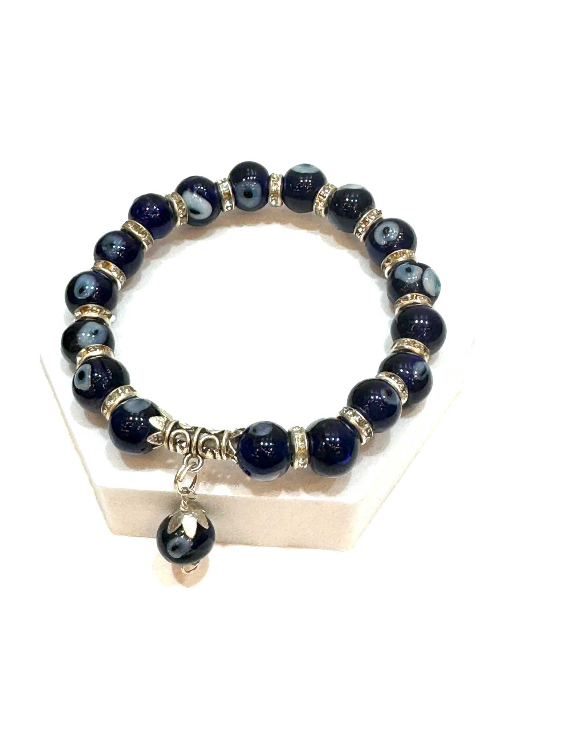 Evil Eye Glass Bling Bracelet