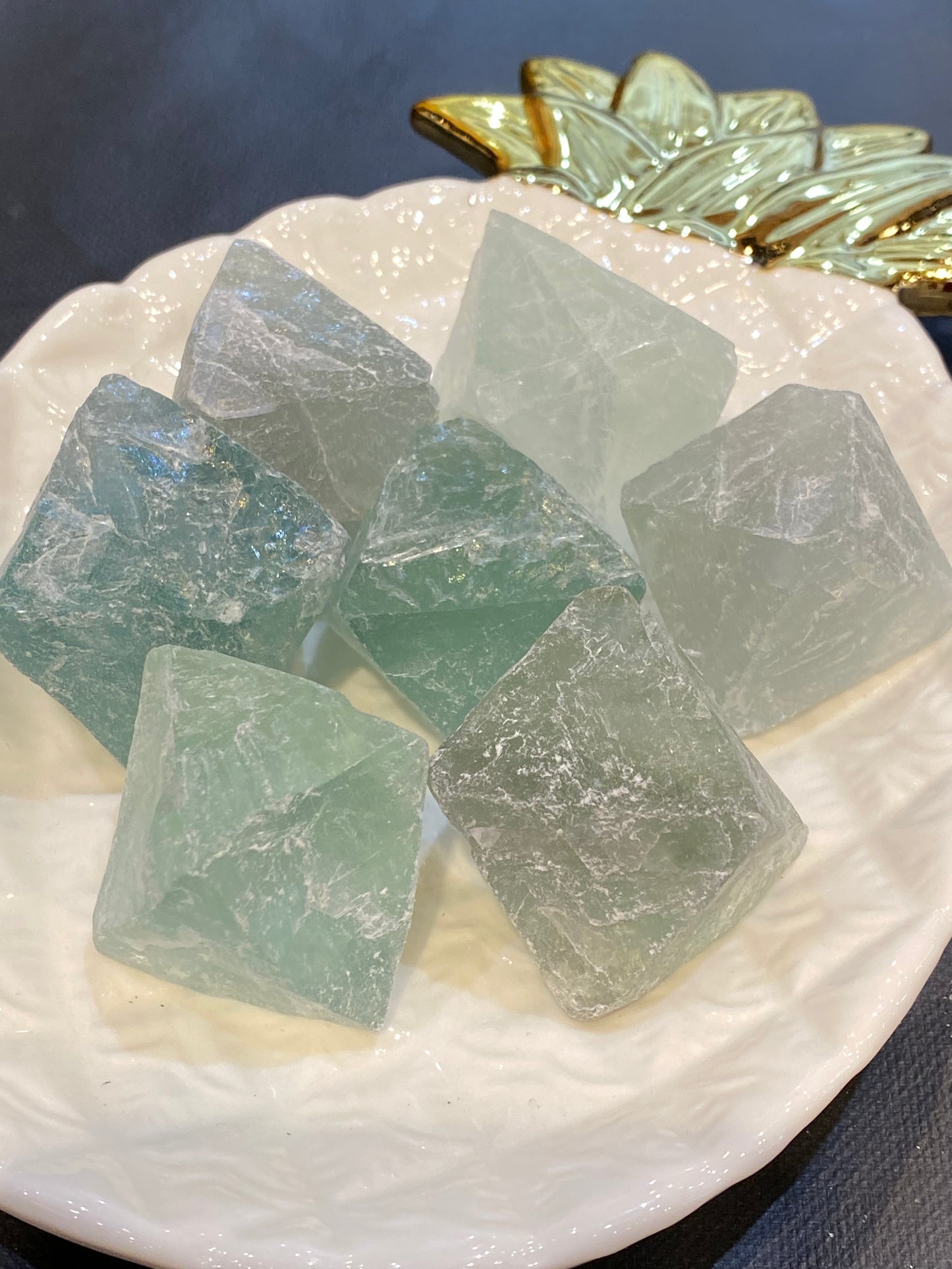 Large Natural Raw Fluorite Octahedron 1pc