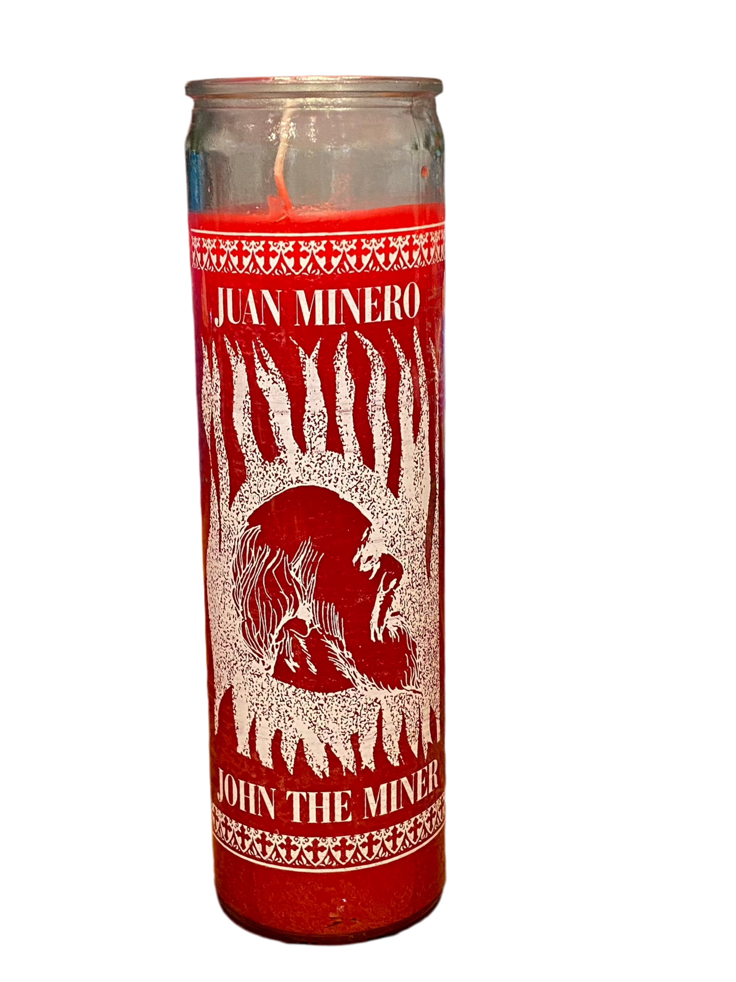 John The Miner Candle for spiritual intentions, peace, and luck.