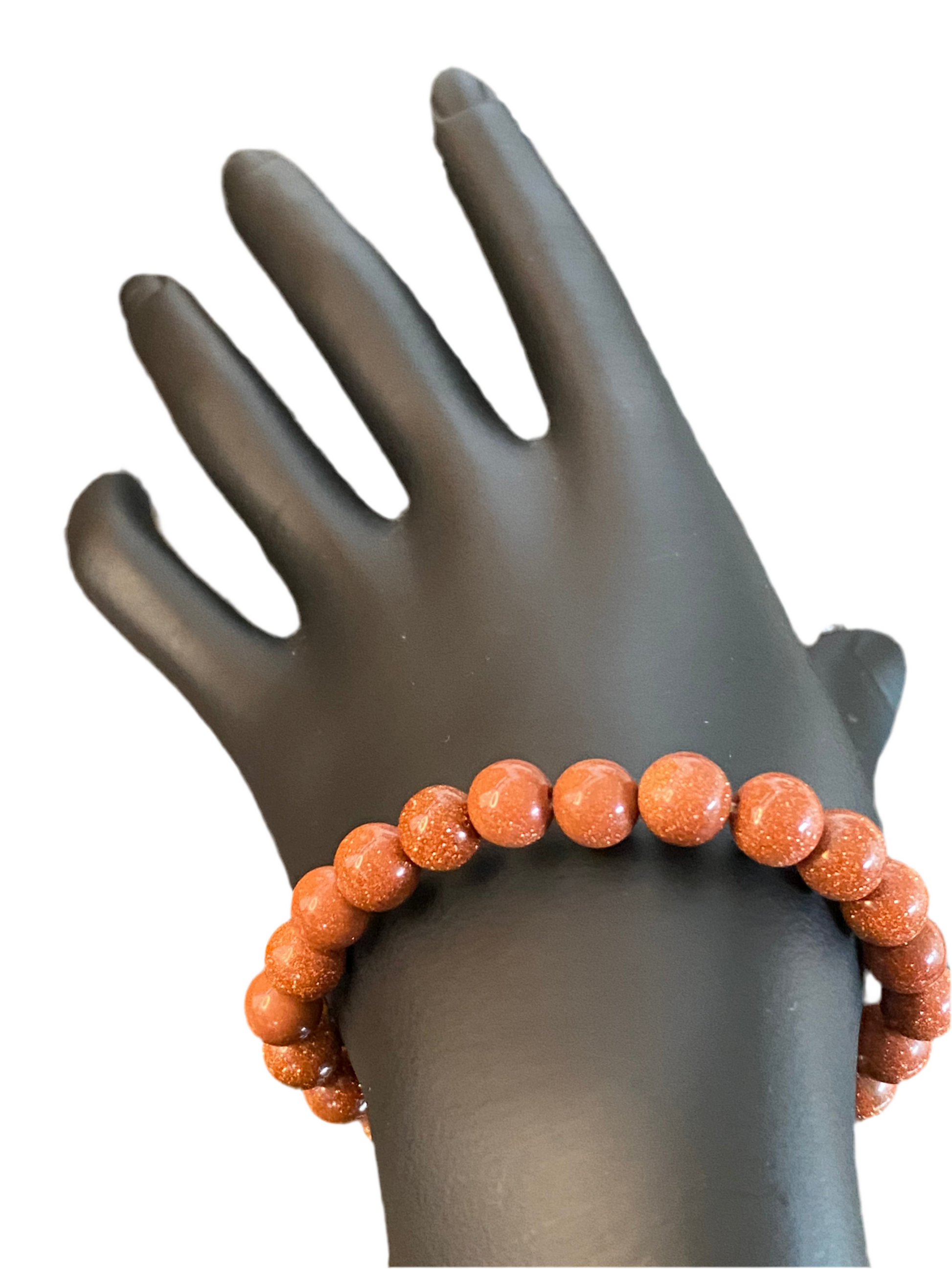 Red Goldstone Beaded Bracelet
