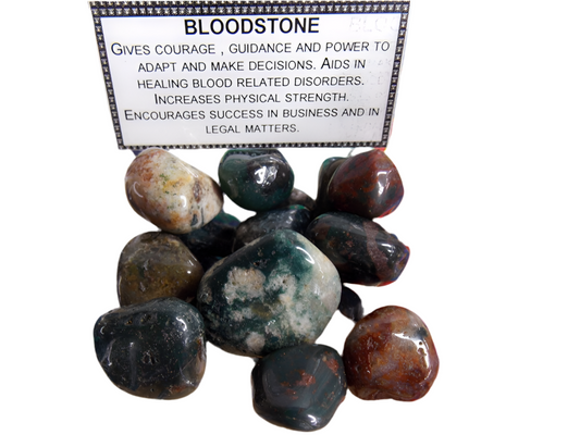 Bloodstone Crystal, dime size, enhances intuition, stimulates dreaming, high quality.