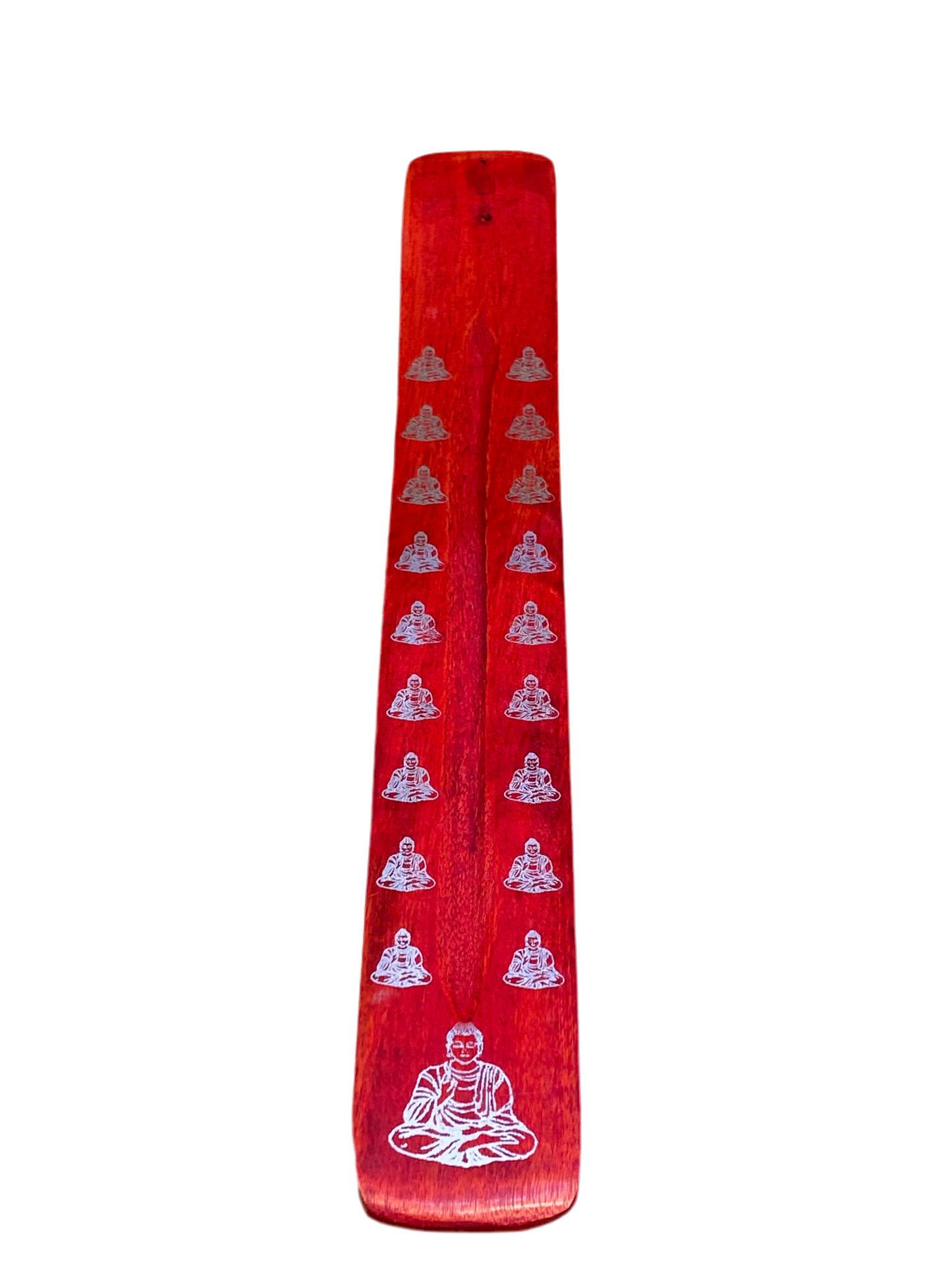Wooden Incense Stick Holder Buddha Red