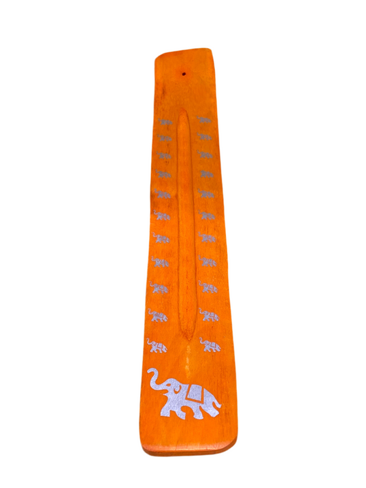 Wooden Incense Ash Catcher Elephant Orange