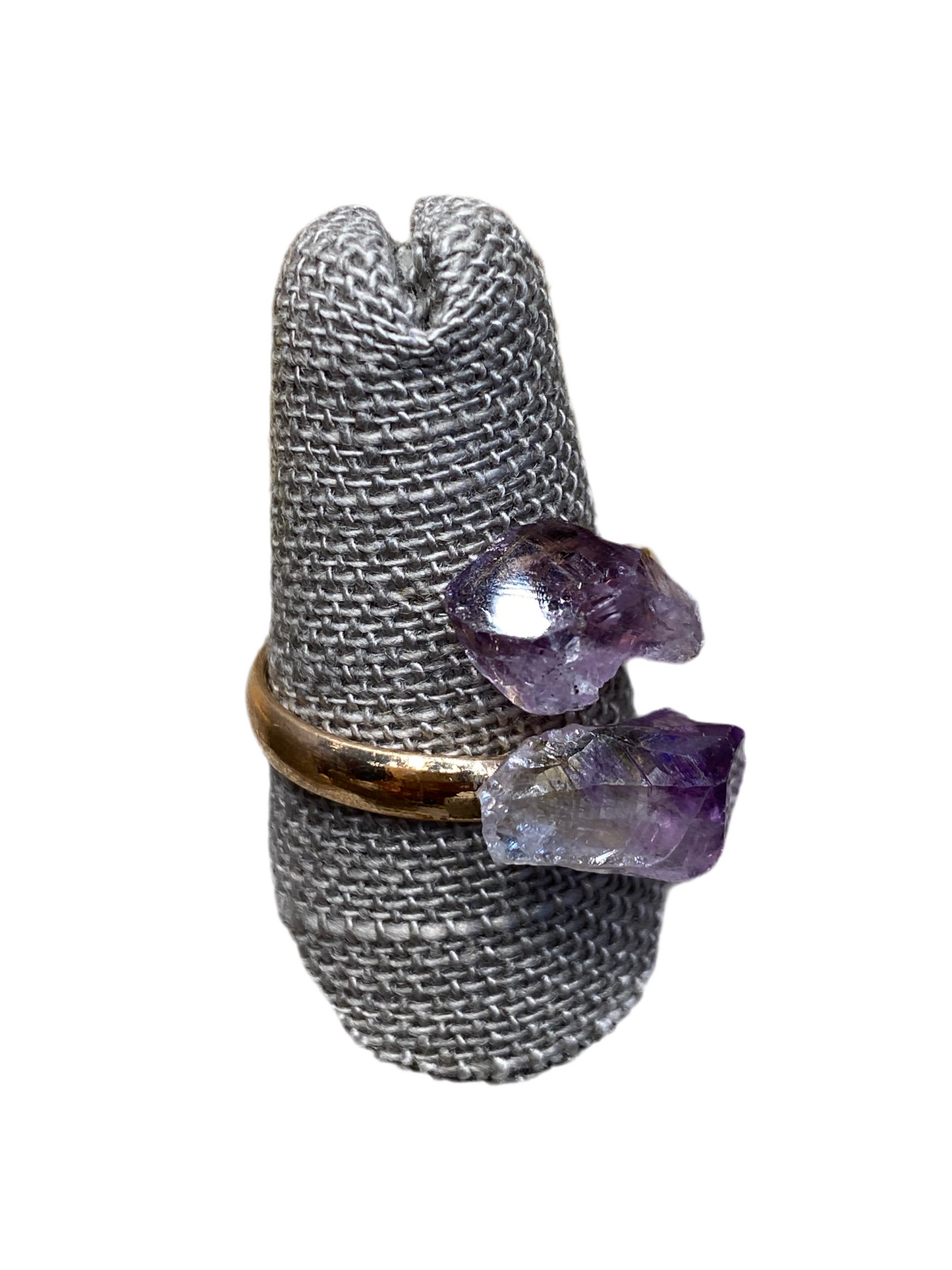 Amethyst Ring With Adjustable Gold Color Band