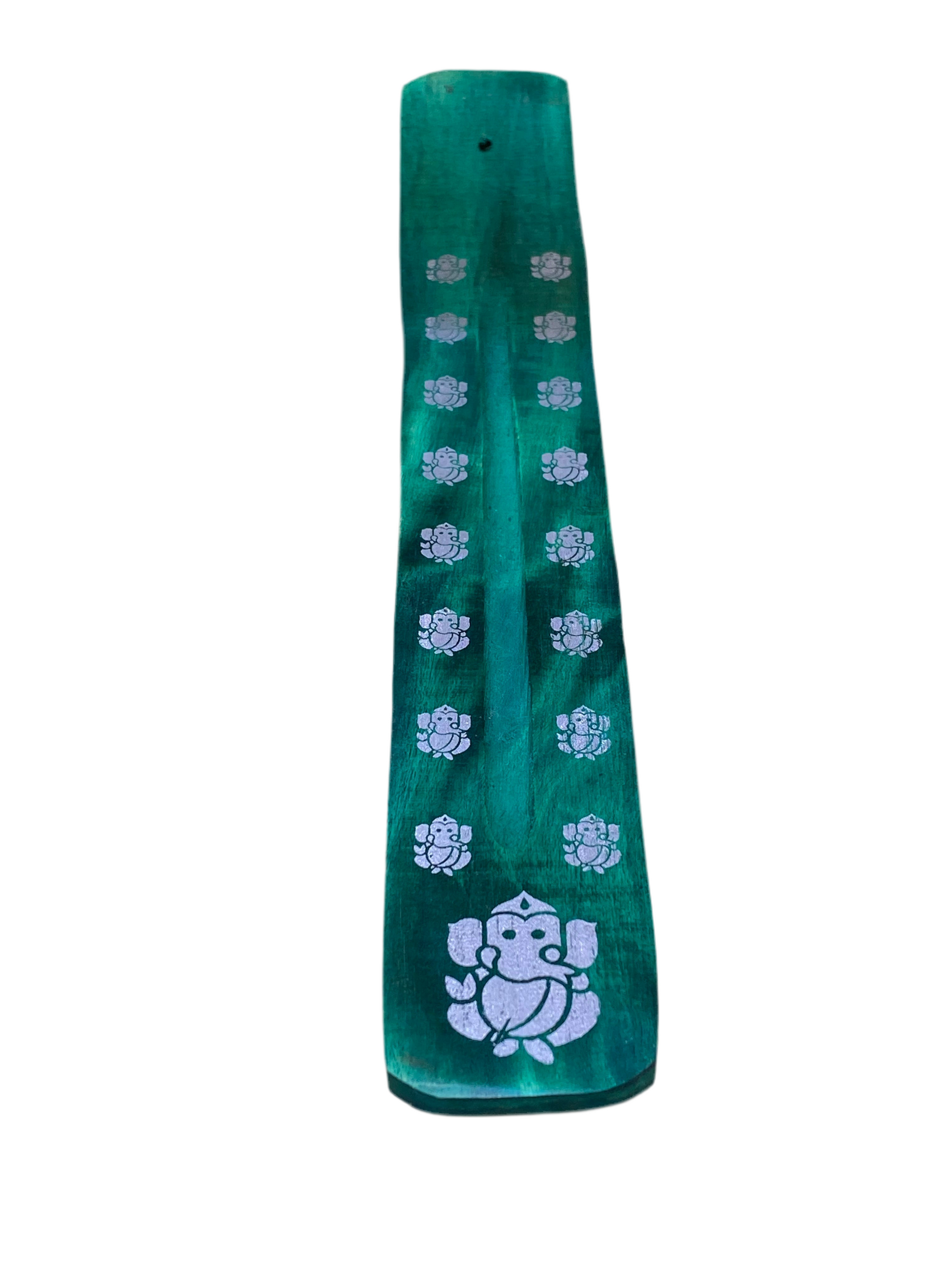 Wooden Incense Stick Holder Ganesha Green