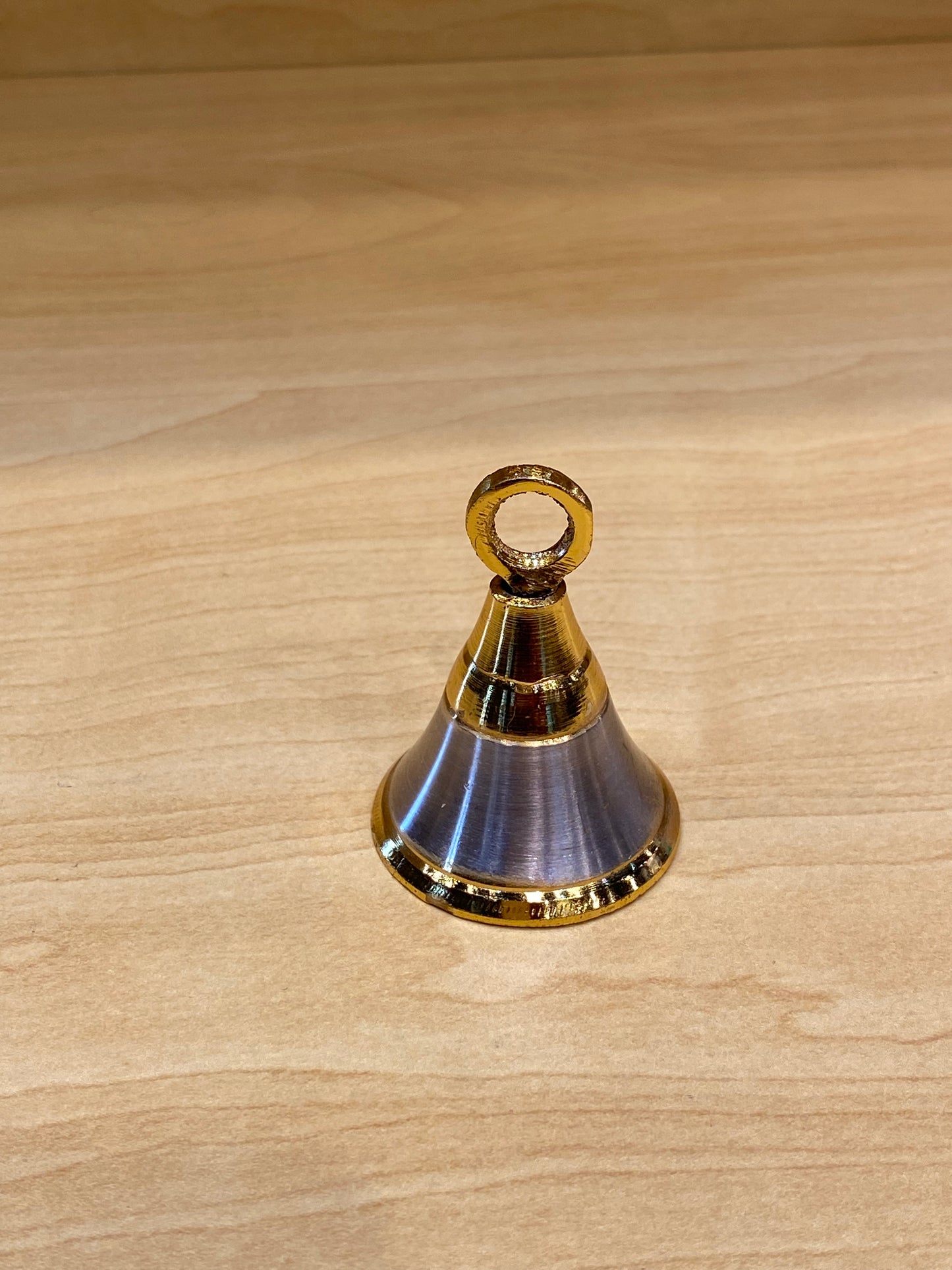 Brass Two Tone Gold and Silver Color Small Bell