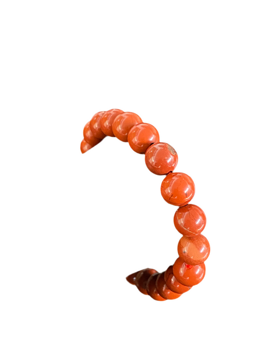 Red Jasper Beaded String Bracelet for grounding and strength.