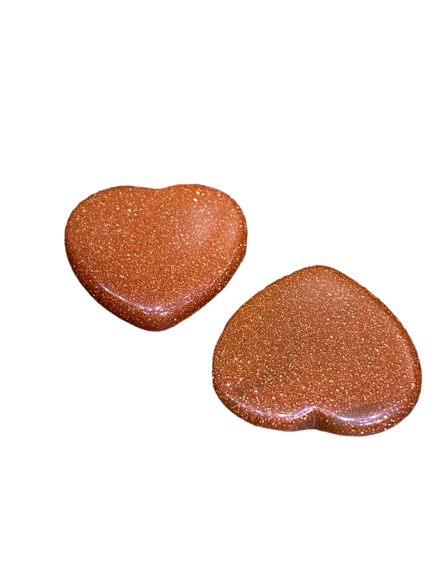 Red Goldstone Heart Flat Tumbled Hand Carved Polished 1 each