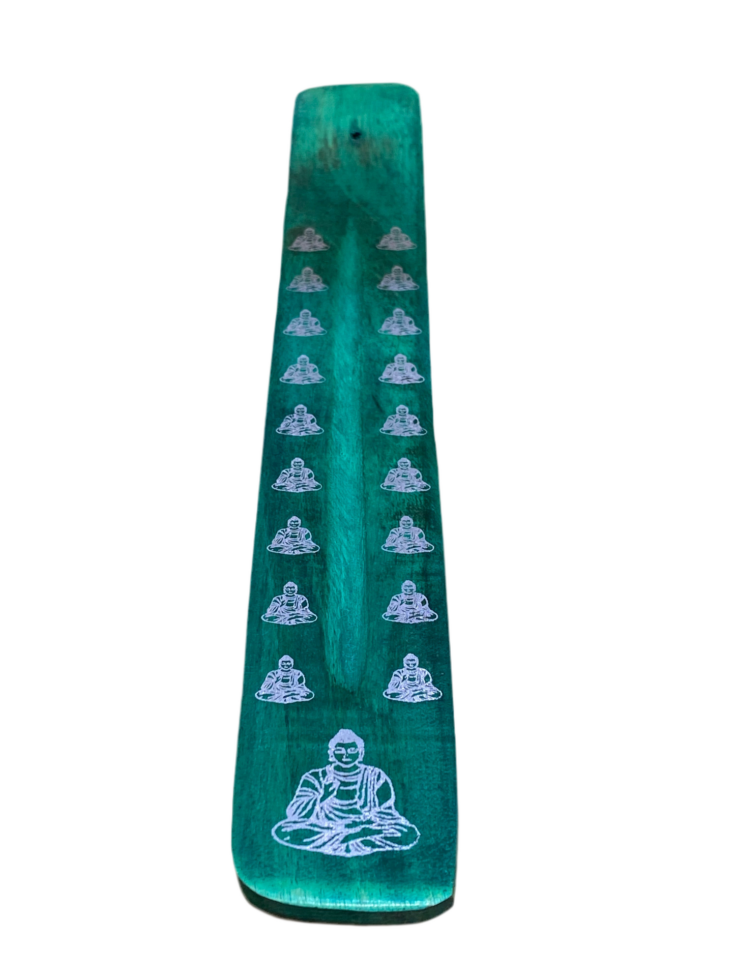 Wooden Incense Stick Holder Buddha Green
