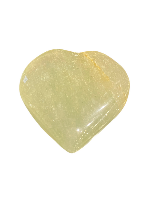 Calcite Green Heart Hand Carved Polished Pocket Stone