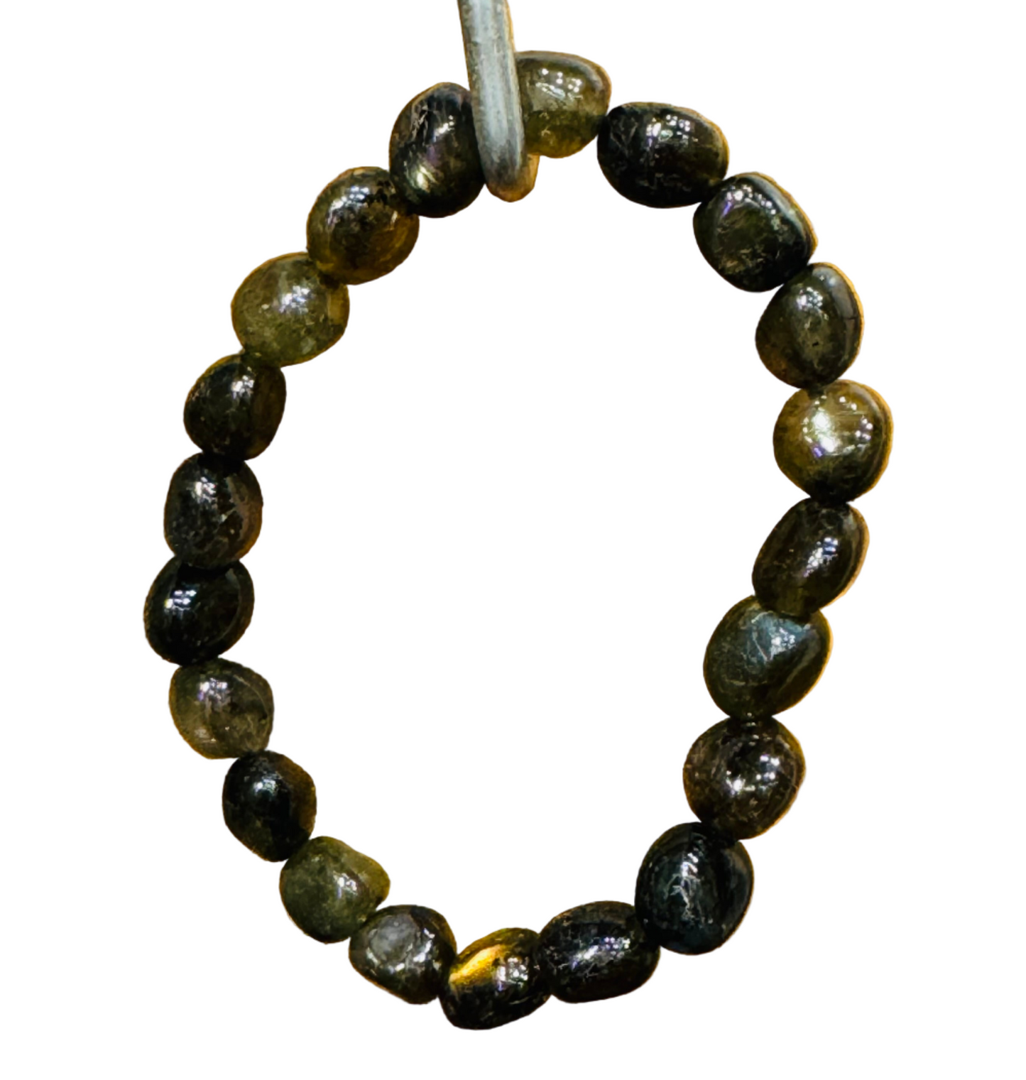 Labradorite Nugget Tumbled Bracelet 7mm for Protection, Intuition, and Aura Shielding