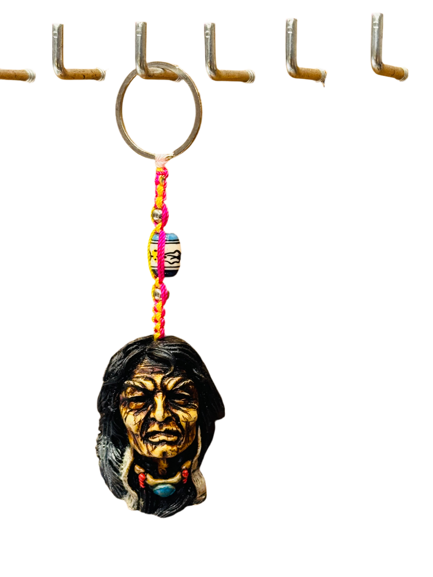 Sitting Bull Indian Durepox Resin Figurine Keychain