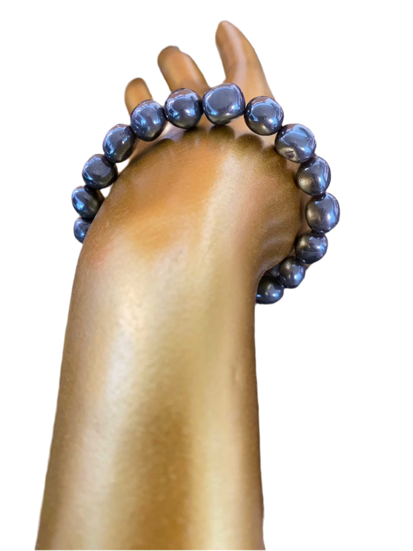 Hematite Nugget String Bracelet 8mm