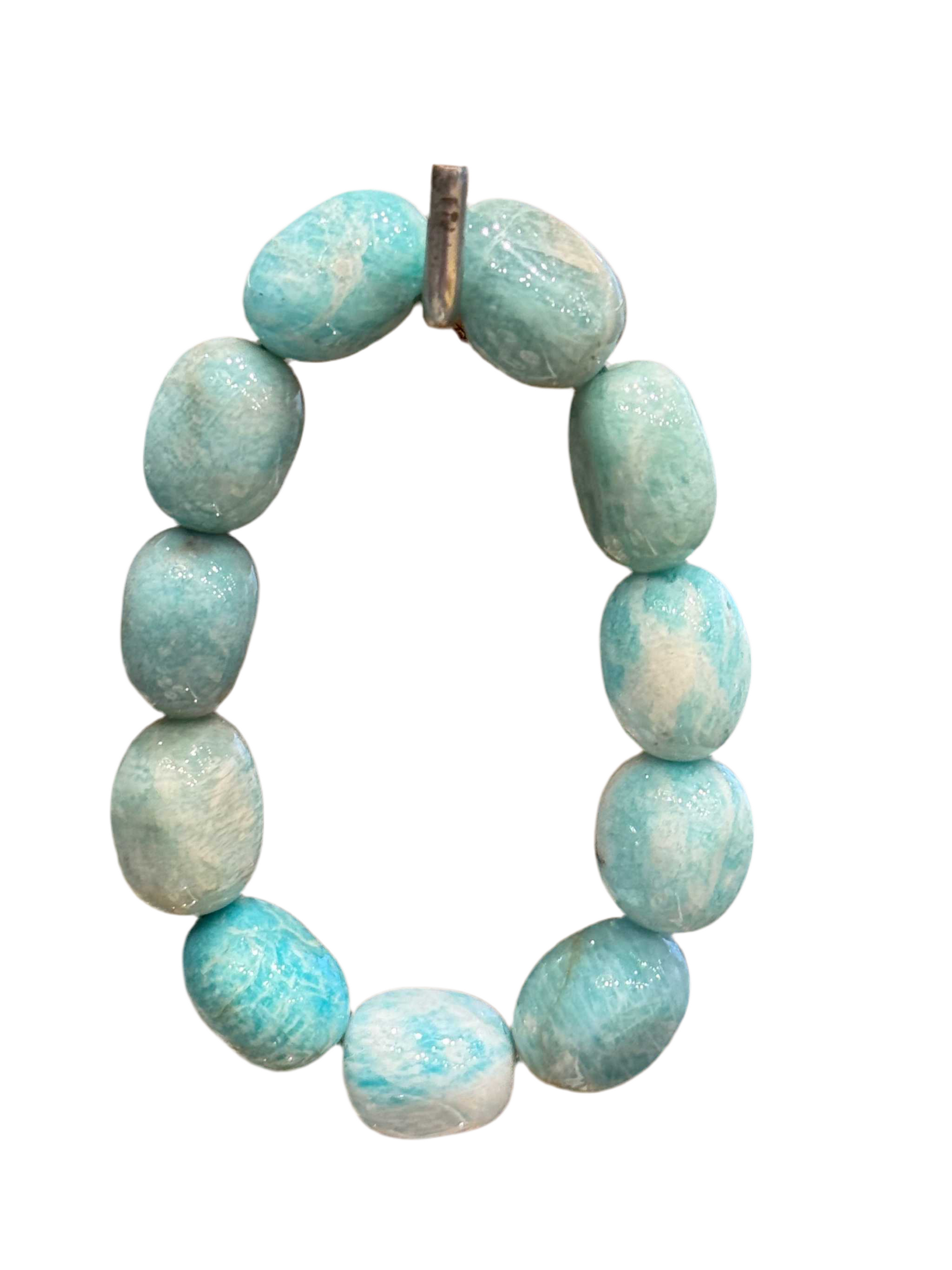 Amazonite Tumbled Gemstone Bracelet for confidence and creative expression.