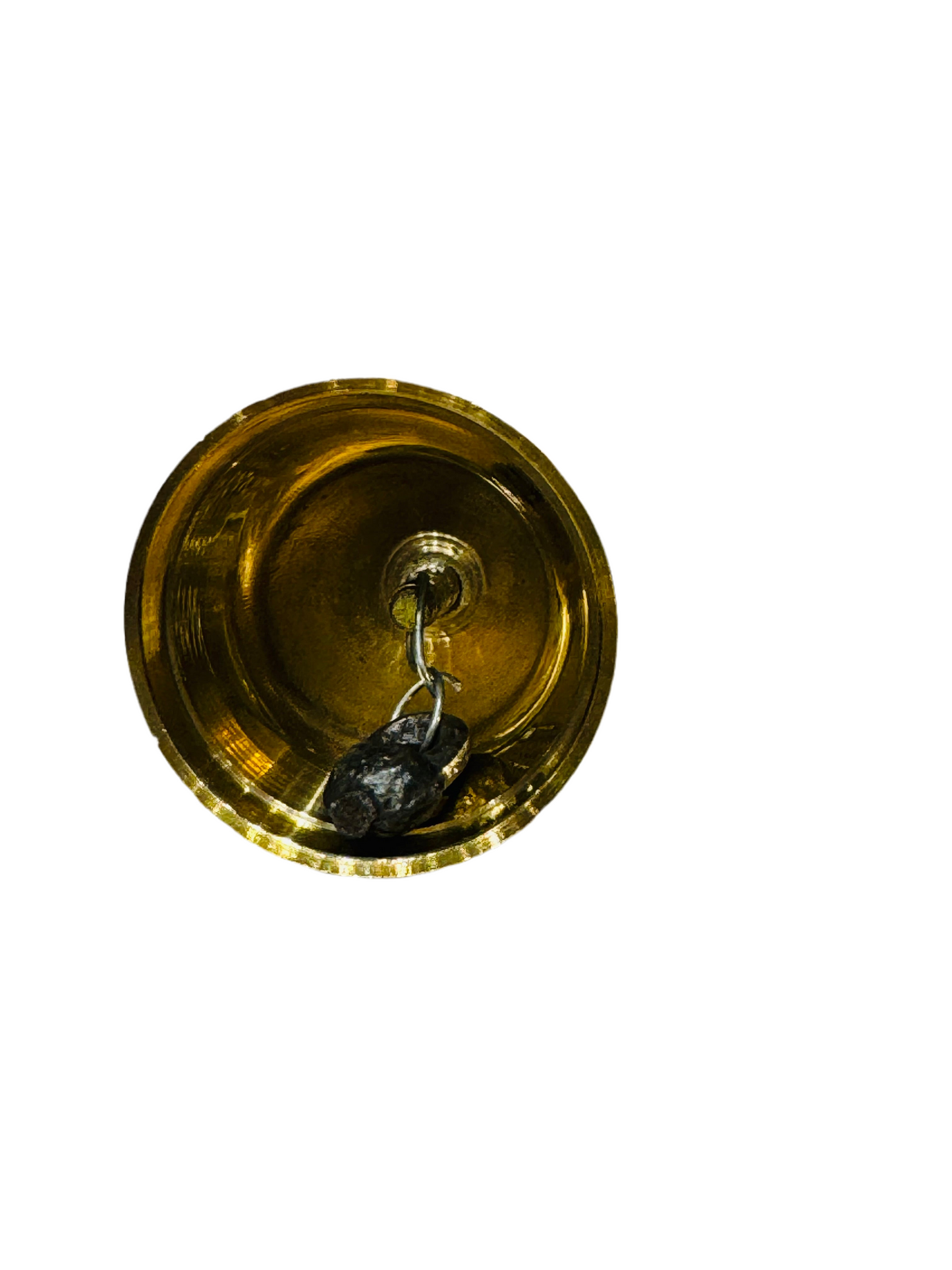 Brass Bell with decorative scalloped outer bell and slender handle 4”